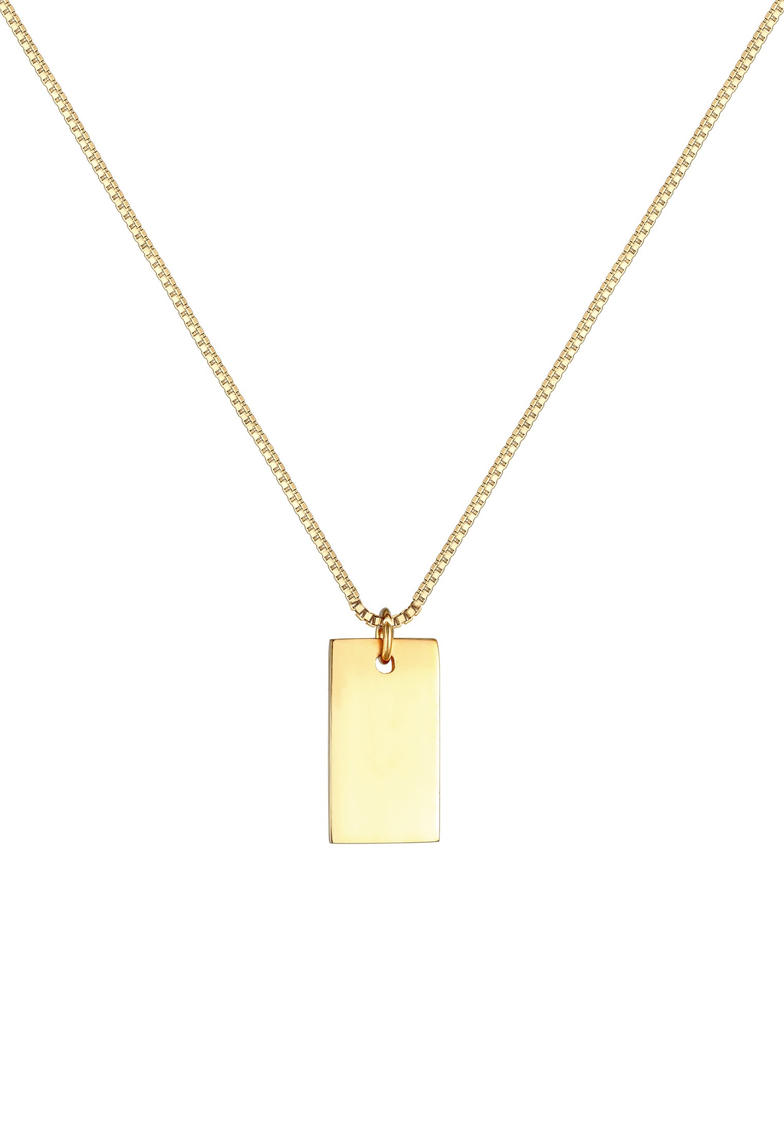 Elli Kette mit Anhänger »Halskette Rechteck Geo Basic 925 Silber«