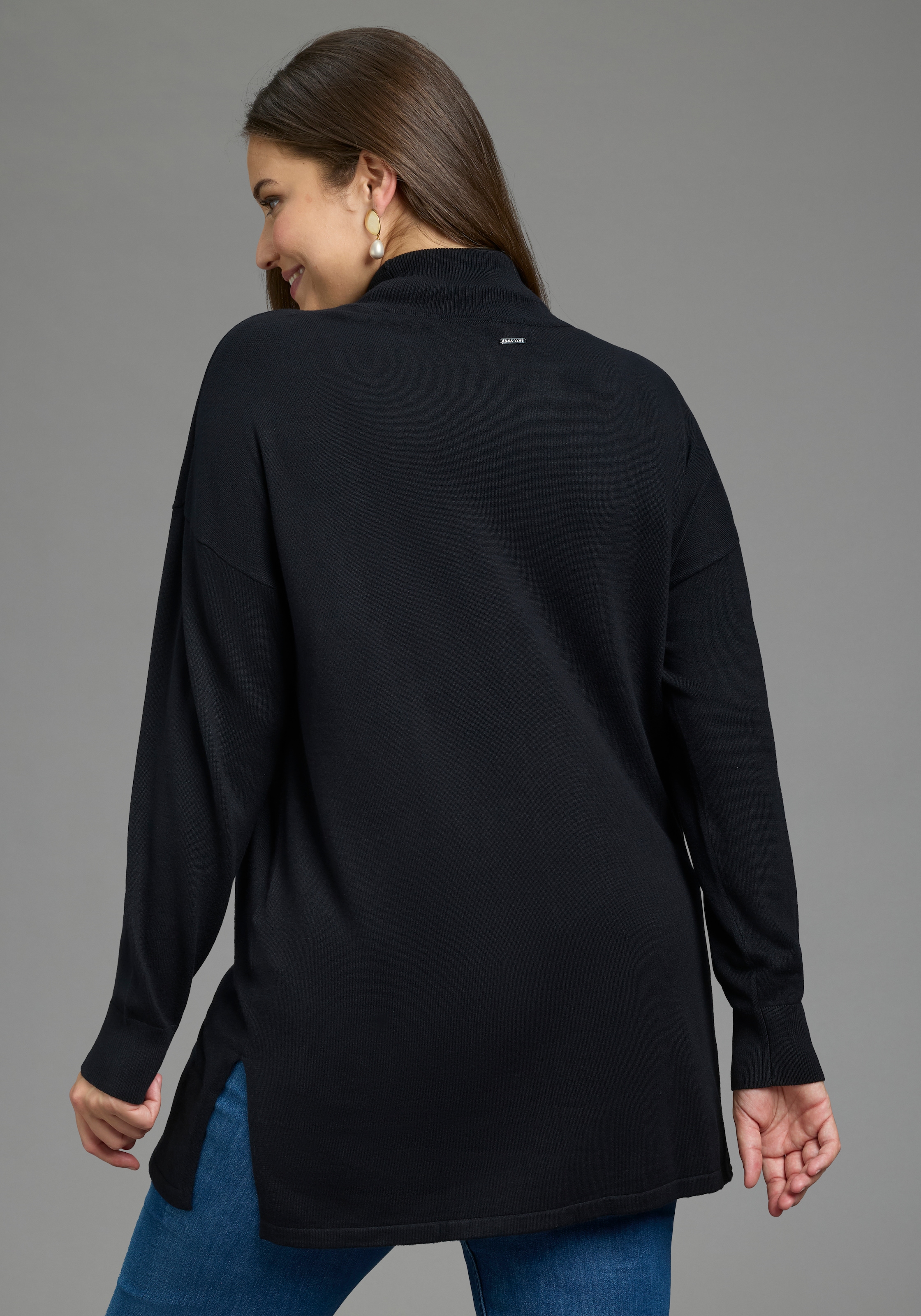 Laura Scott CURVE Rollkragenpullover »Große Größen« figurumspielende Passform, mit Rippbündchen an den Ärmeln, Langarm