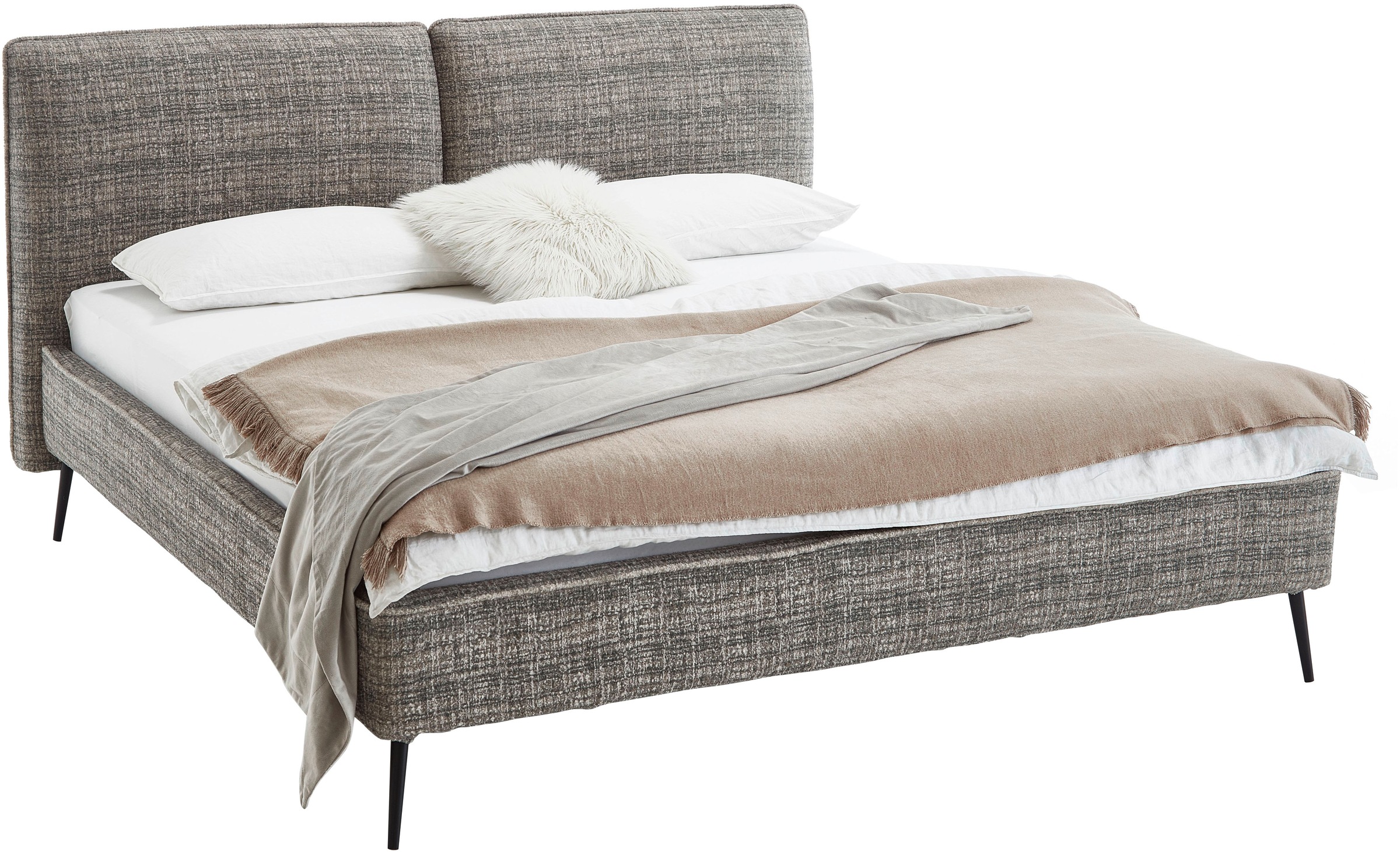 meise.möbel Polsterbett »Infinity erhältlich in verschiedenen Farben und Breiten« mit schwarzen Metallfüßen