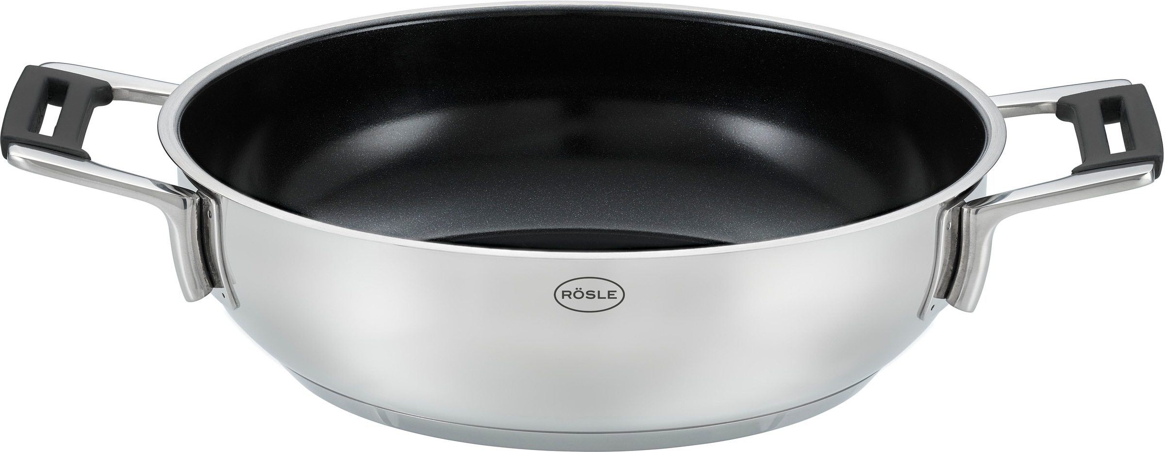 RÖSLE Servierpfanne "SILENCE PRO CeraPlus" Edelstahl 18/10 1 Stk. tlg. natürliche Quarzversiegelung ohne PTFE/PFAS, Induktion