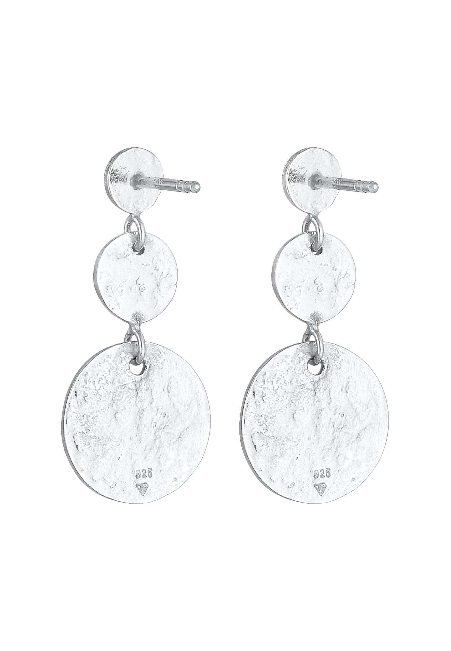 Elli Paar Ohrstecker »Ohrringe Ohrhänger Plättchen Vintage Antique 925 Silber«