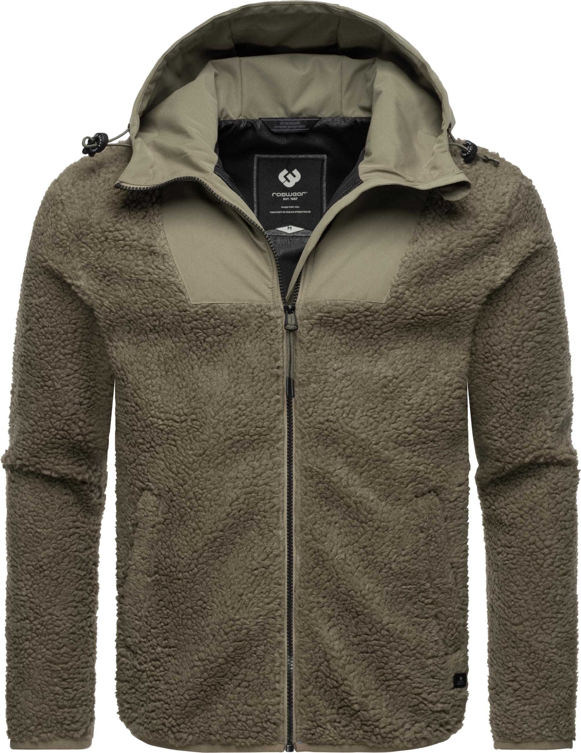 Ragwear Sweatjacke »Fleecejacke Adar«, Angesagte Herren Plüschjacke mit hohem Kragen