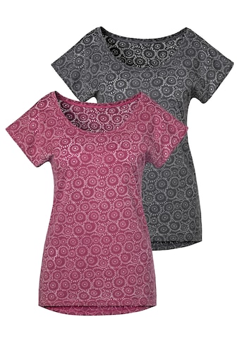 Vivance T-Shirt, (2er-Pack), Ausbrenner-Qualität mit leicht transparentem Muster kaufen