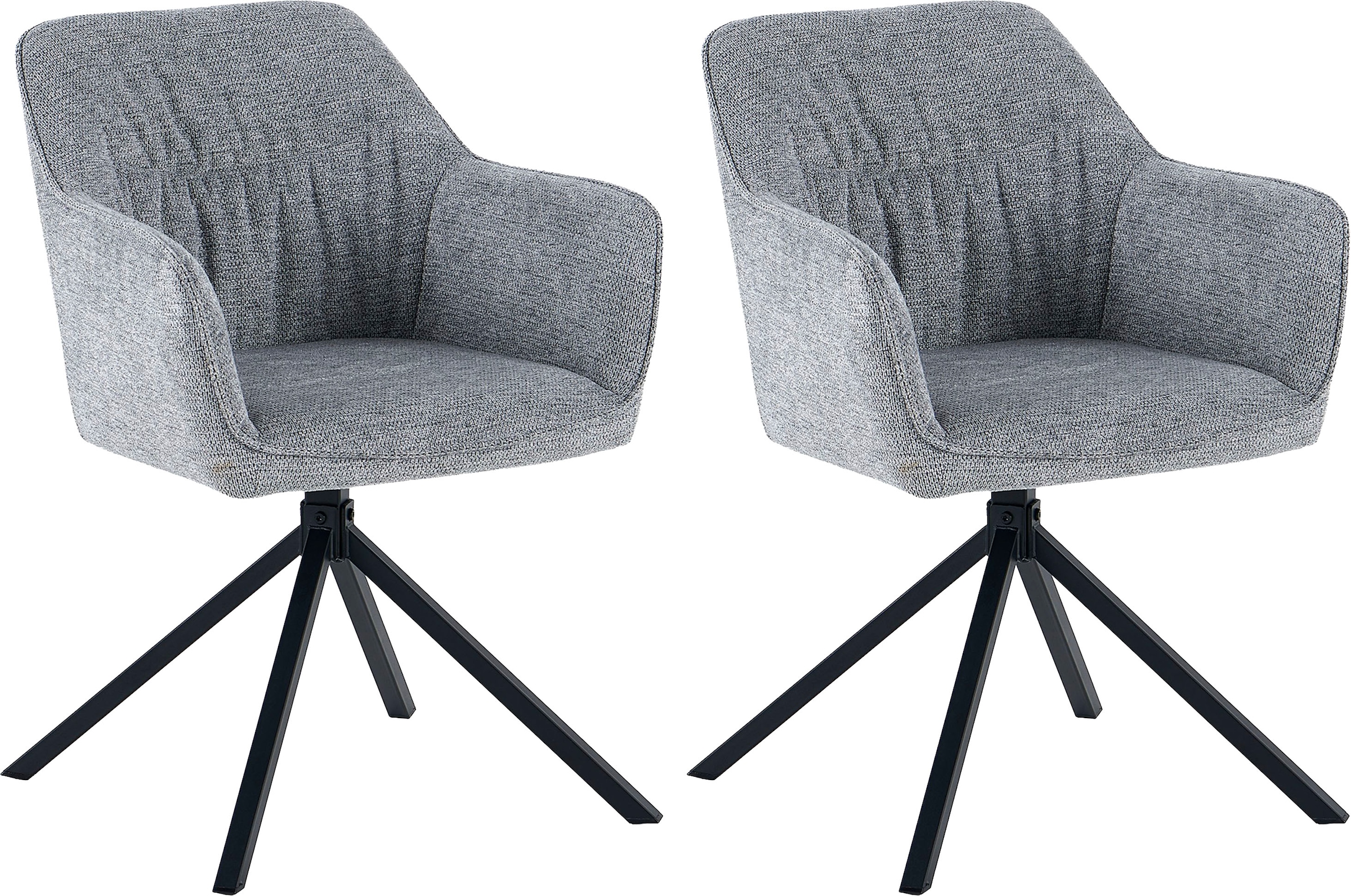 OTTO home Esszimmerstuhl "Turin" (Set) 2 Stk.moderner Stuhl, 360 Grad drehbar, mit hochwertigem Strukturstoff
