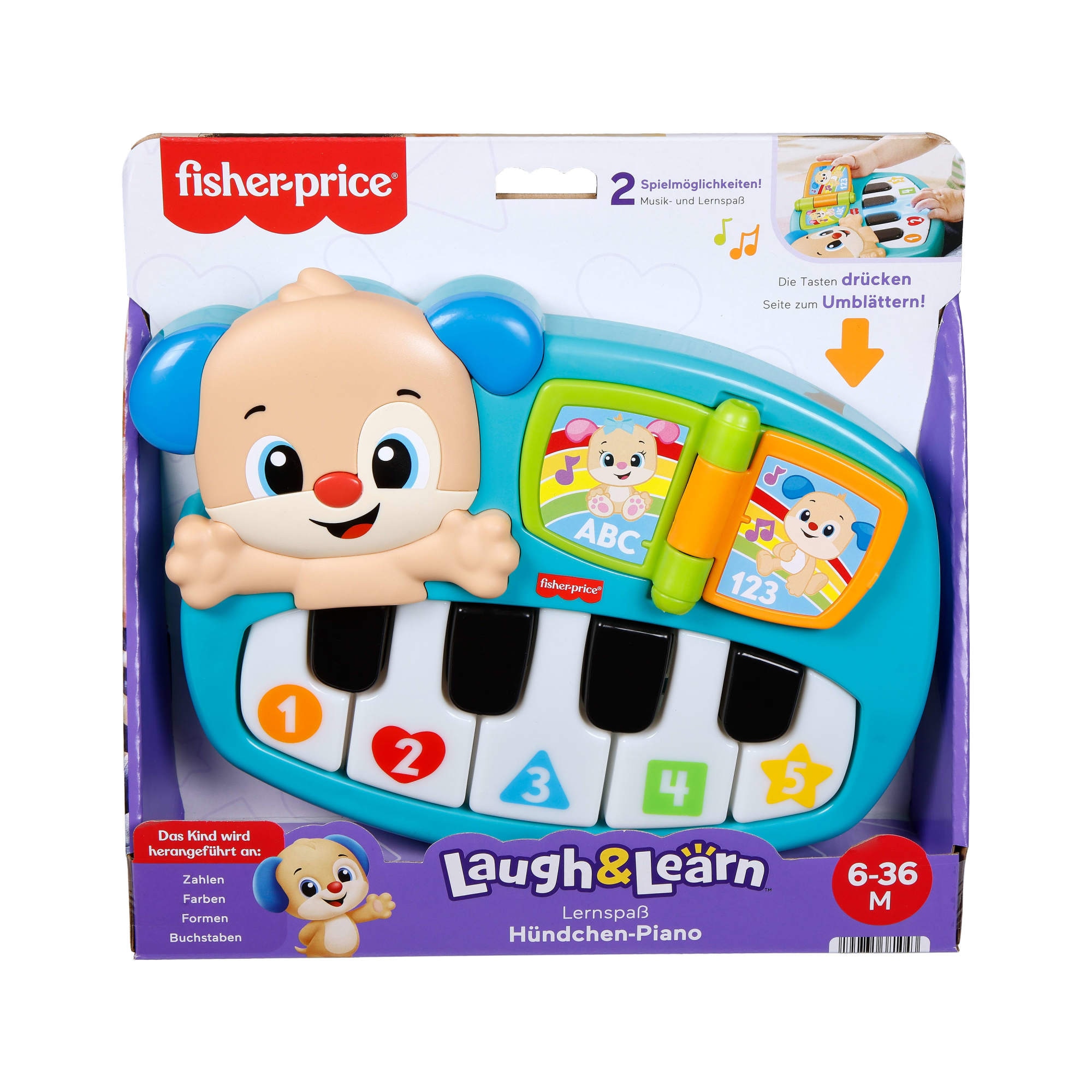 Fisher-Price® Spielzeug-Musikinstrument »Lernspaß Hündchen-Piano« mit Licht- und Soundeffekt