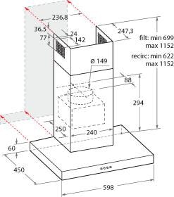 BAUKNECHT Wandhaube »DBHBS 64 LM XXL mit 60 3 cm Jahren X«, Garantie