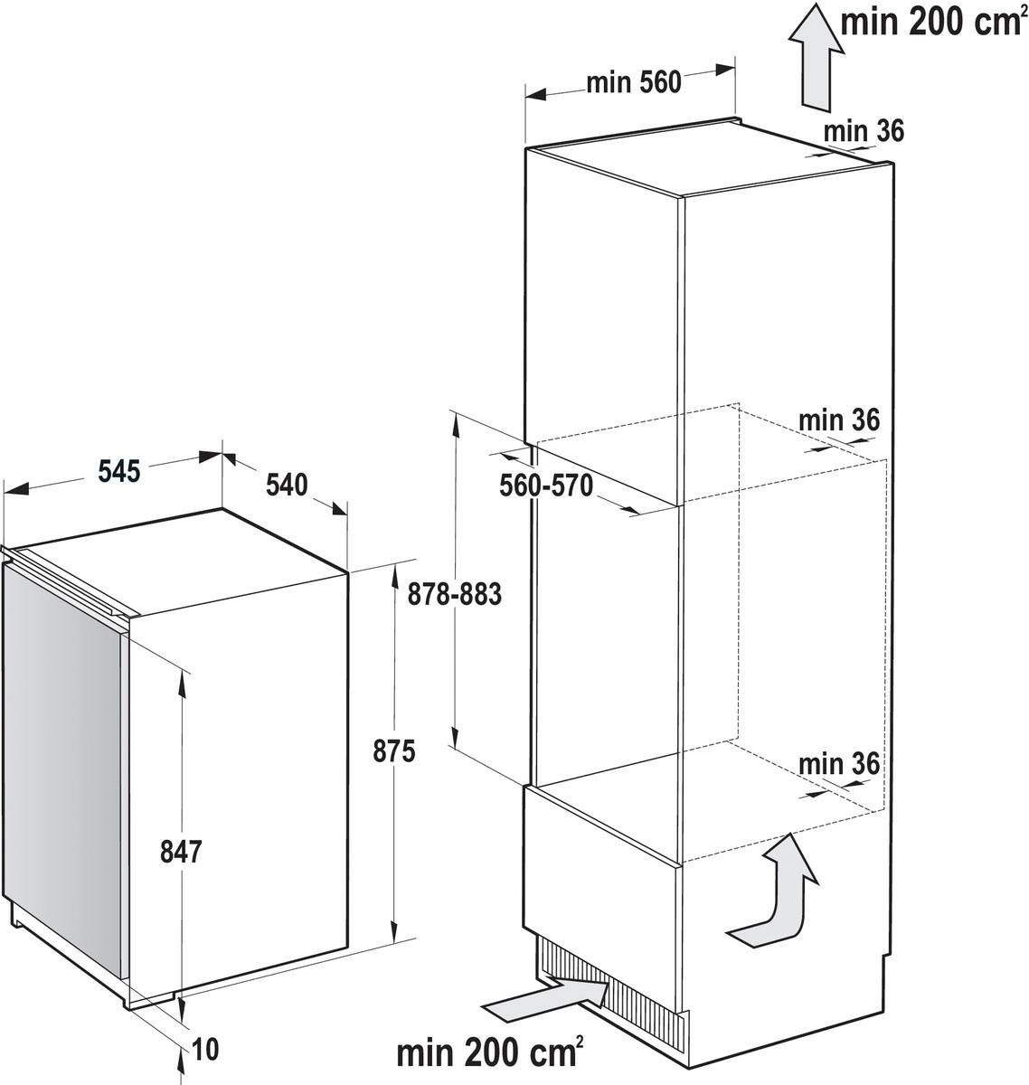 GORENJE Einbaukühlschrank »RBI2092E1«, RBI2092E1, 87,5 cm hoch, 54 cm breit,  integrierbar mit 3 Jahren XXL Garantie