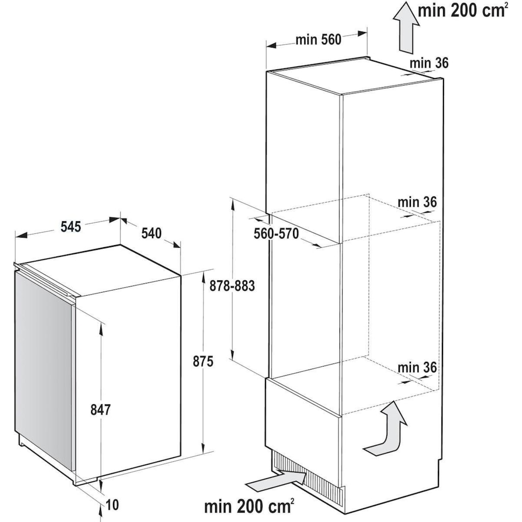GORENJE Einbaukühlschrank »RBI2092E1«, RBI2092E1, 87,5 cm hoch, 54 cm breit