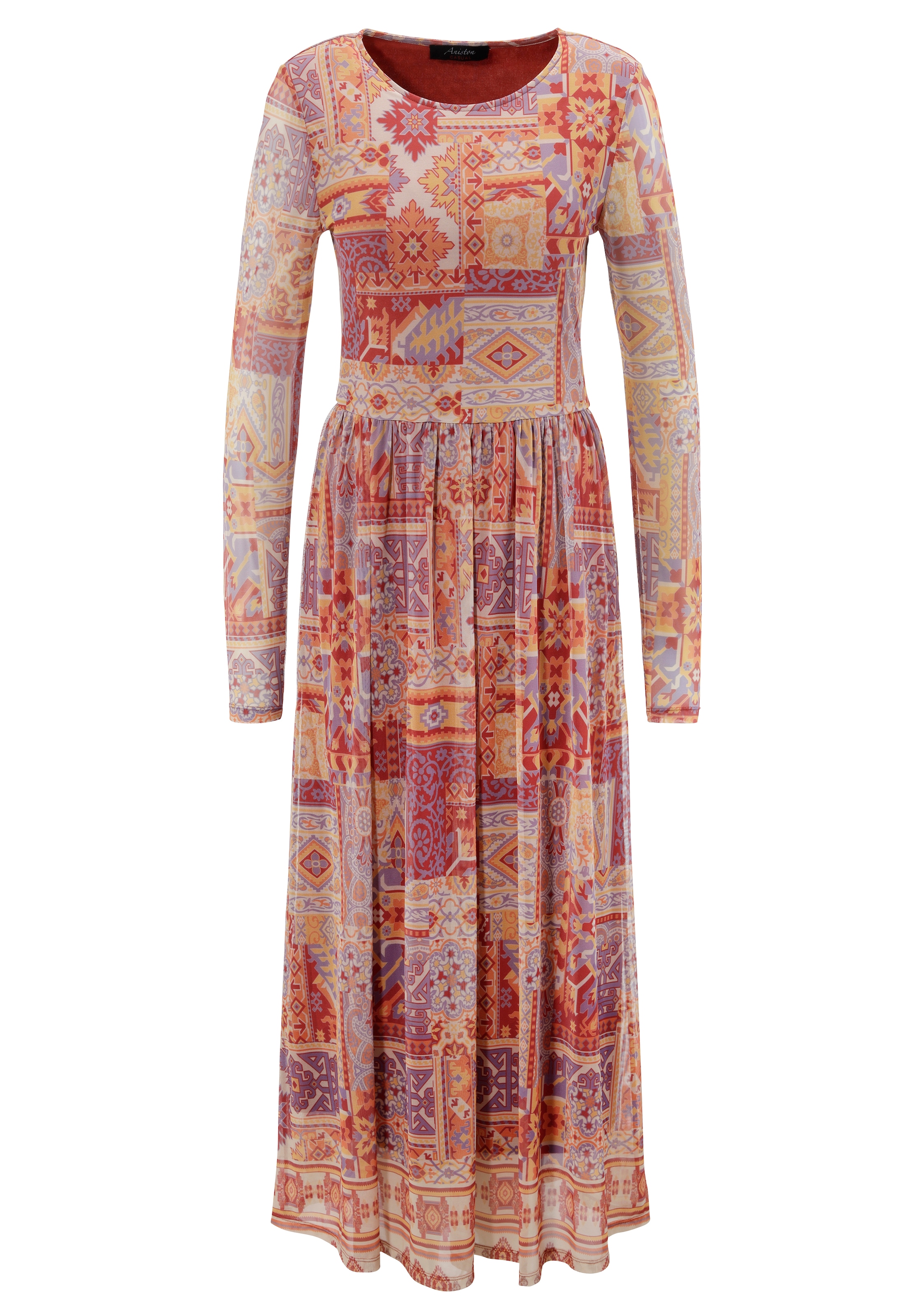 Aniston CASUAL Midikleid, mit farbharmonischem Ethno-Druck
