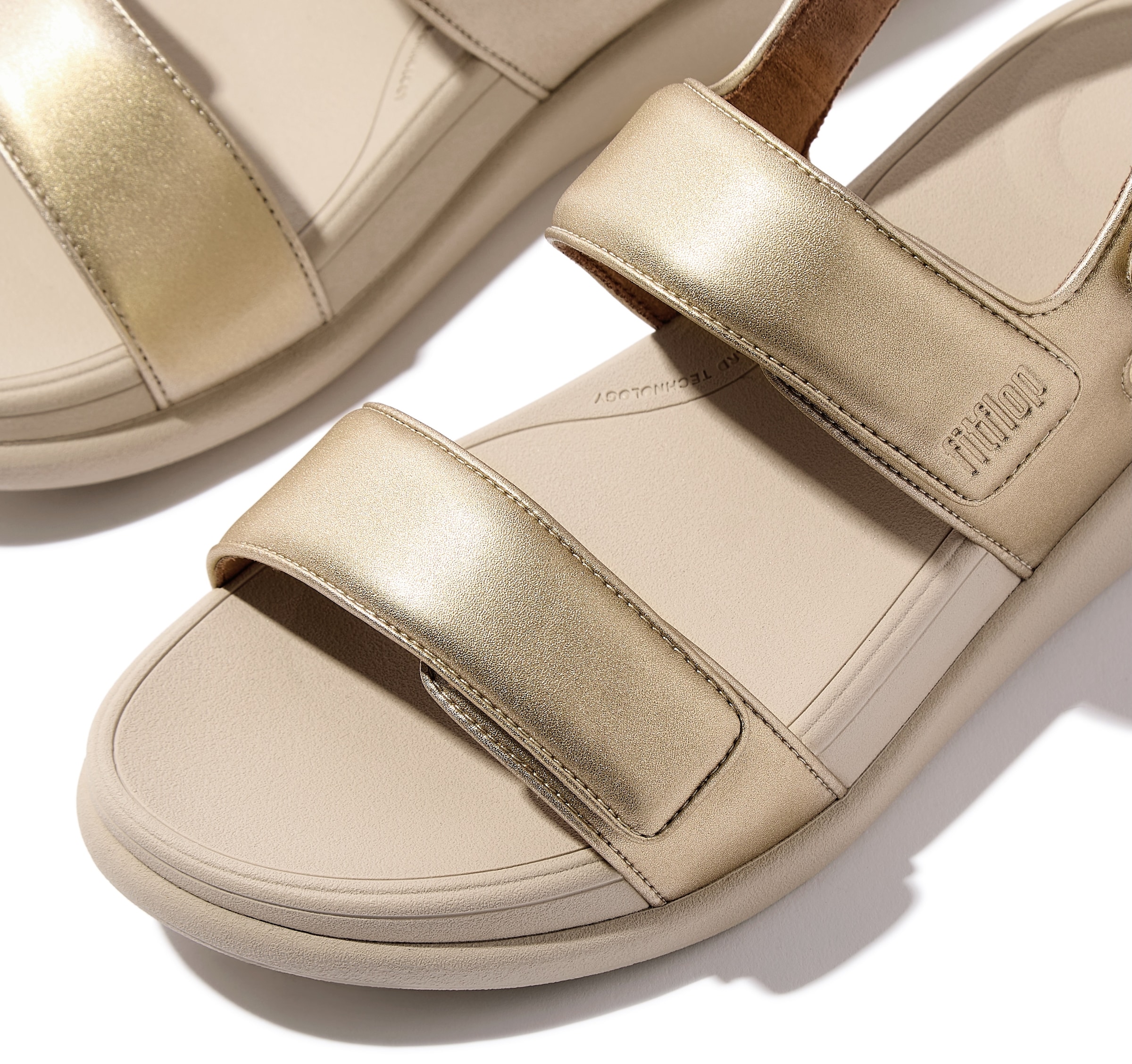 Fitflop Sandale »F-MODE GO«, Keilsandale, Klettschuh, Sommerschuh mit hervorragender Dämpfung
