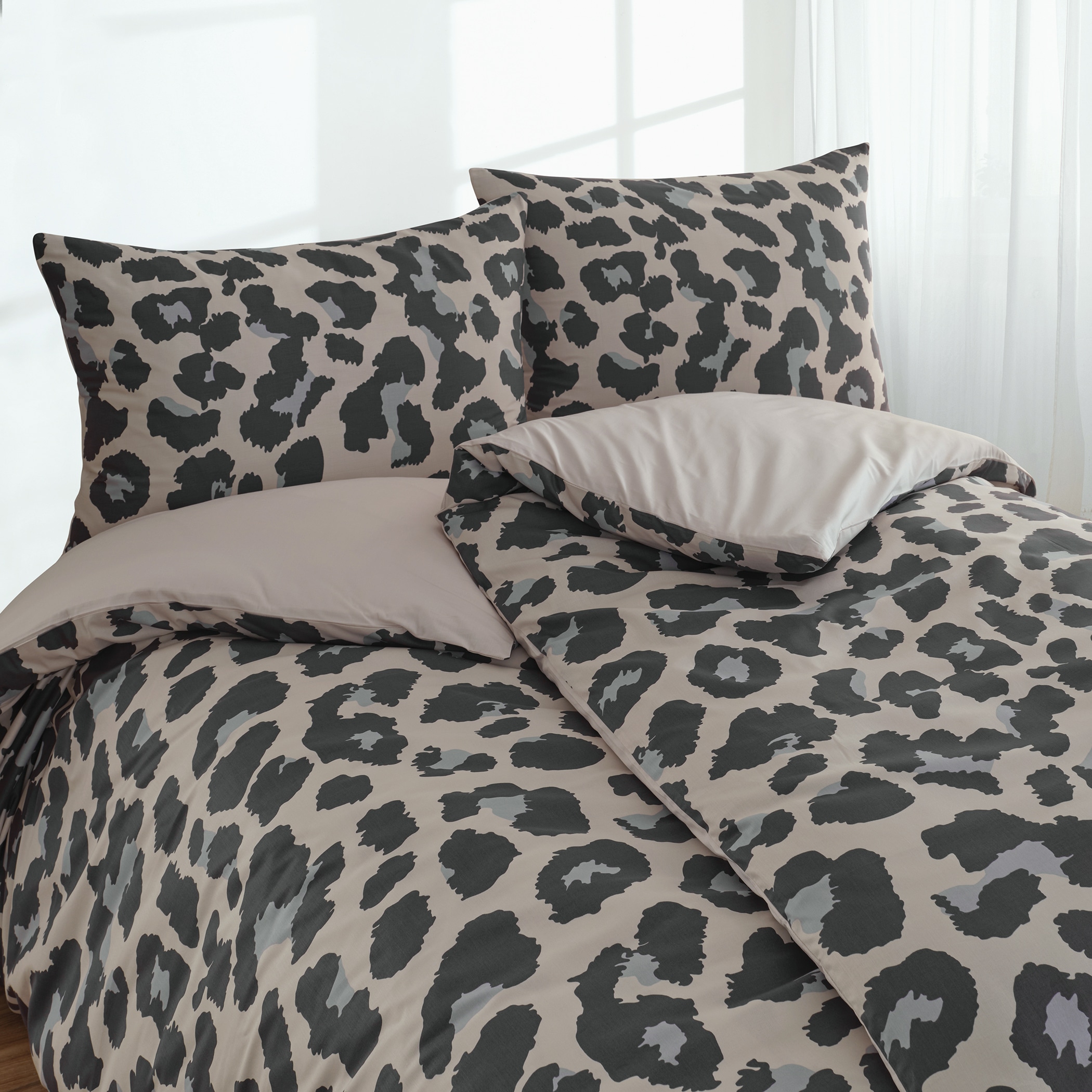 Florella Wendebettwäsche »»Benny beige« Soft-Touch Renforcé,  50% Baumwolle, 50% Viskose«