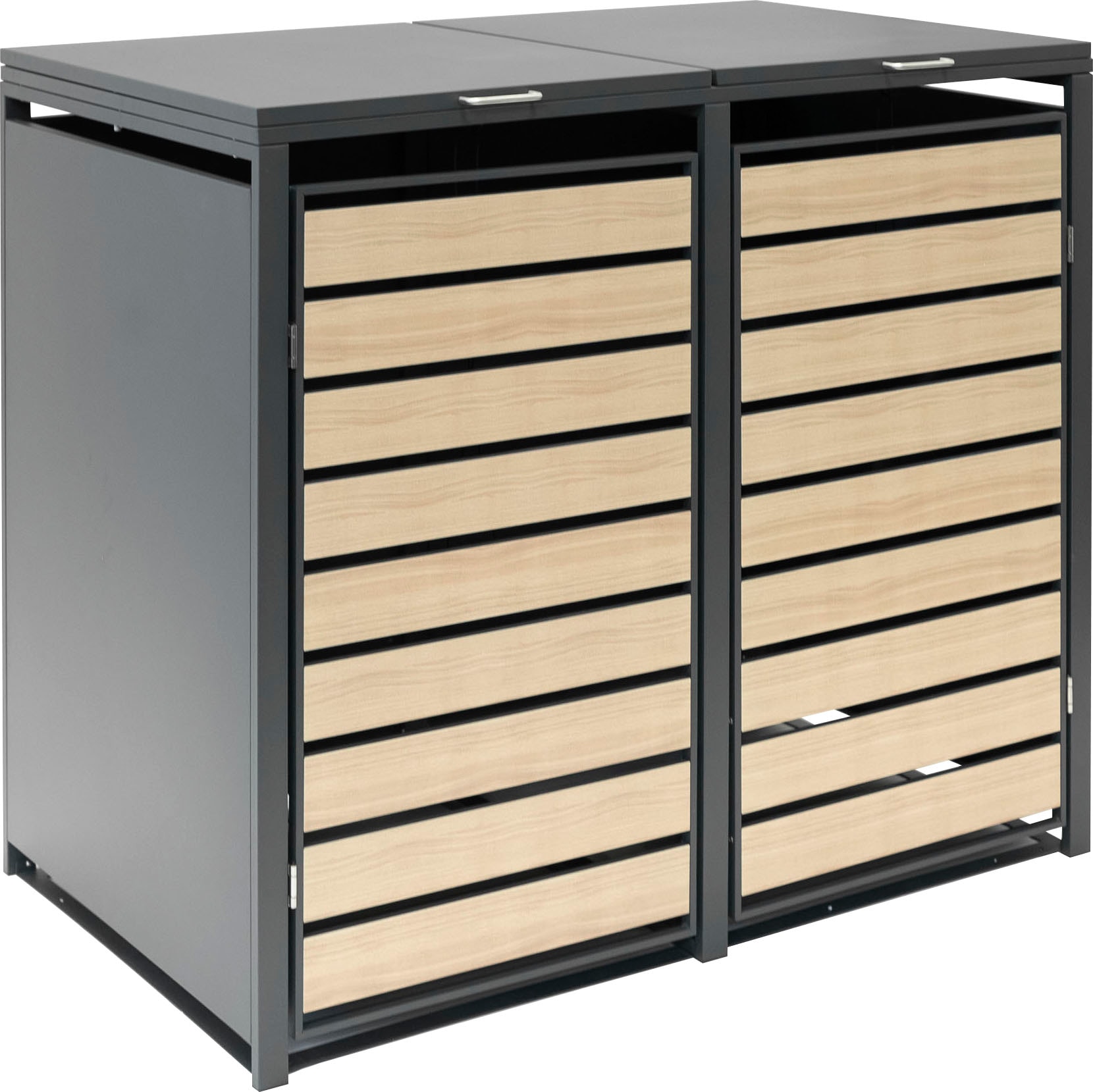 WESTMANN Mülltonnenbox »für 2 Mülltonnen à 240 l«, HxBxT: 116x132x80cm, mit Gasdruckfedern und Deckeldämpfern