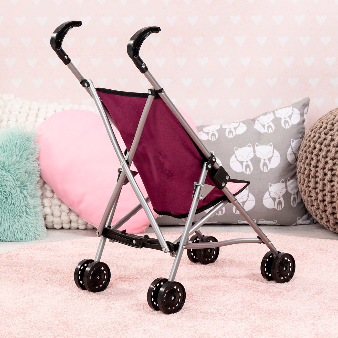 Bayer Puppenbuggy »bordeaux mit Einhorn«