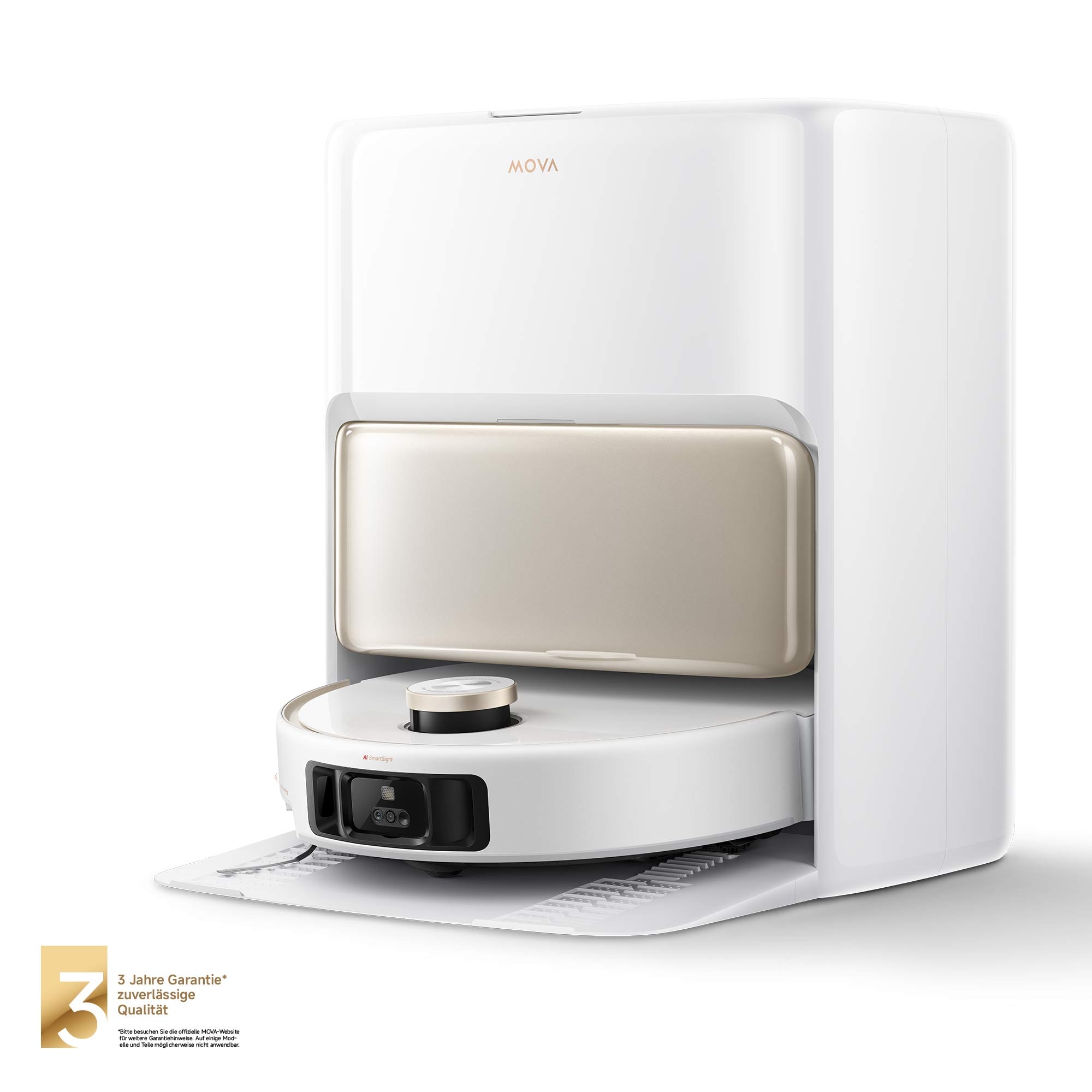 Mova, Saugroboter »mit Wischfunktion MOVA V50 Ultra Complete, « 24.000Pa Saugkraft, Hindernisüberwindung, 50°C Wischwasser, 180m², Weiß, Weiß, 