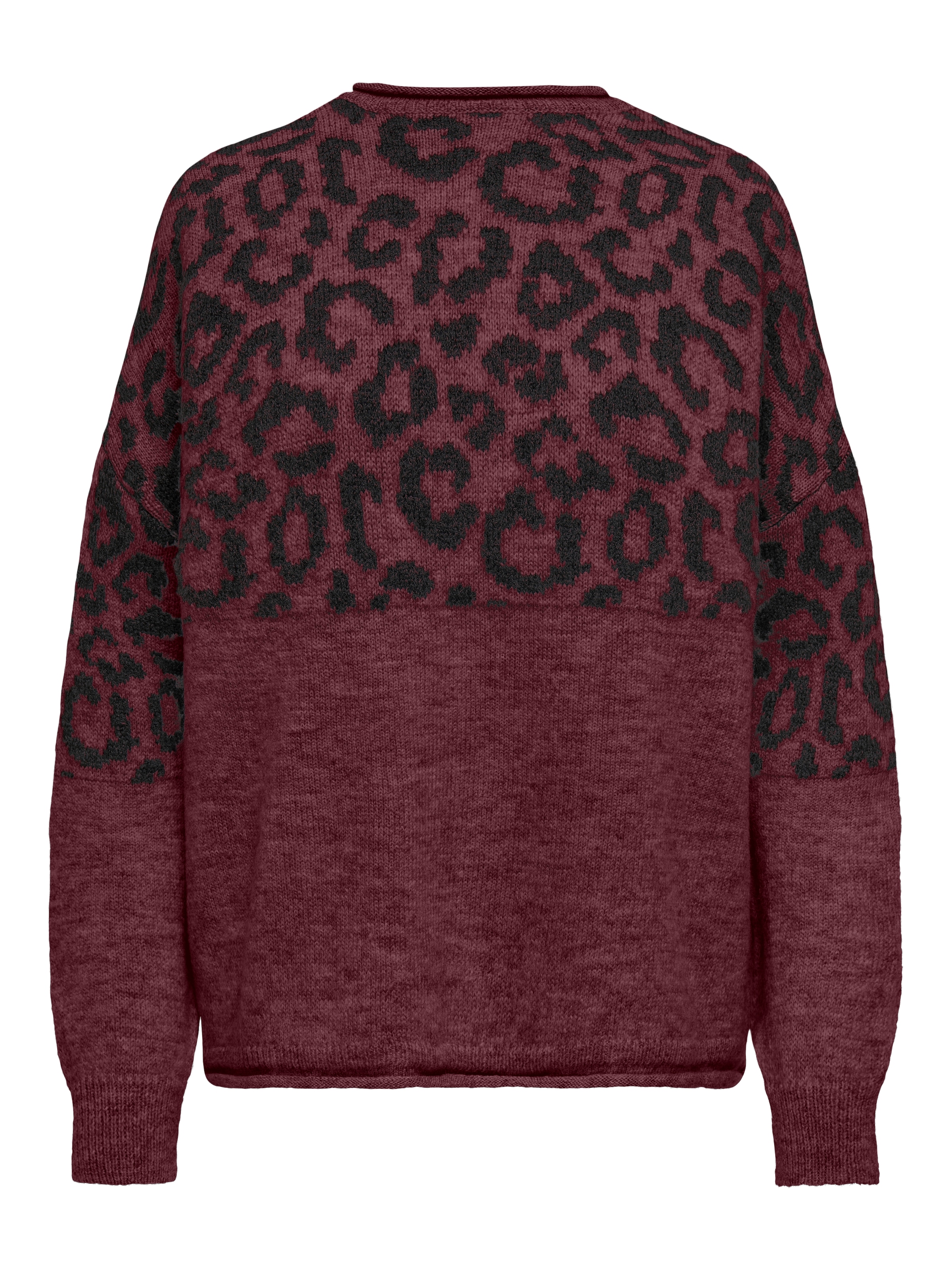 ONLY Rundhalspullover »ONLJADE ANIMAL LS O-NECK NOOS KNT« Kunstfaser, regular fit