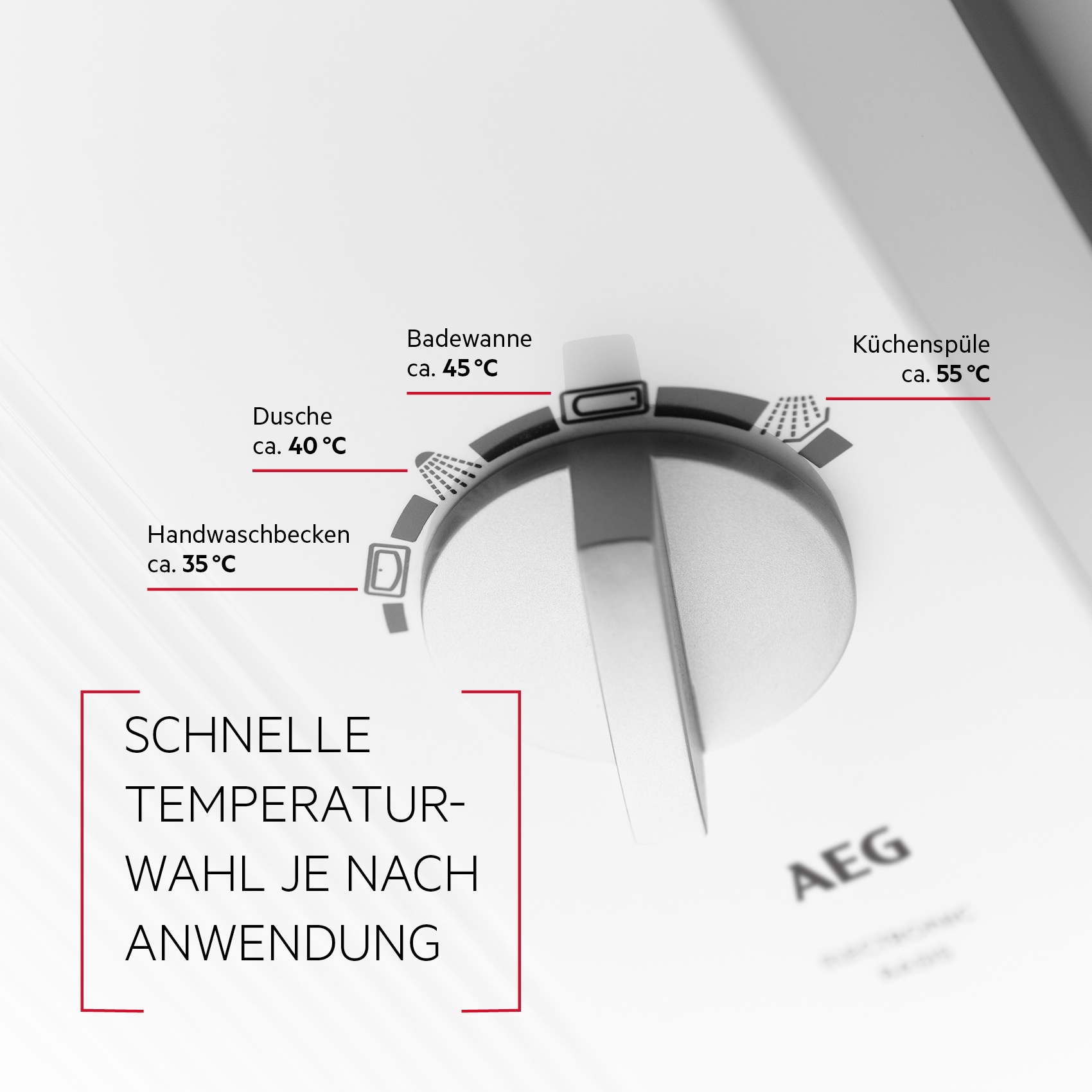 AEG Haustechnik Komfort-Durchlauferhitzer »DDLE Basis«, 11 kW, stufenlose Temperaturwahl durch 4 Anwendungssymbole