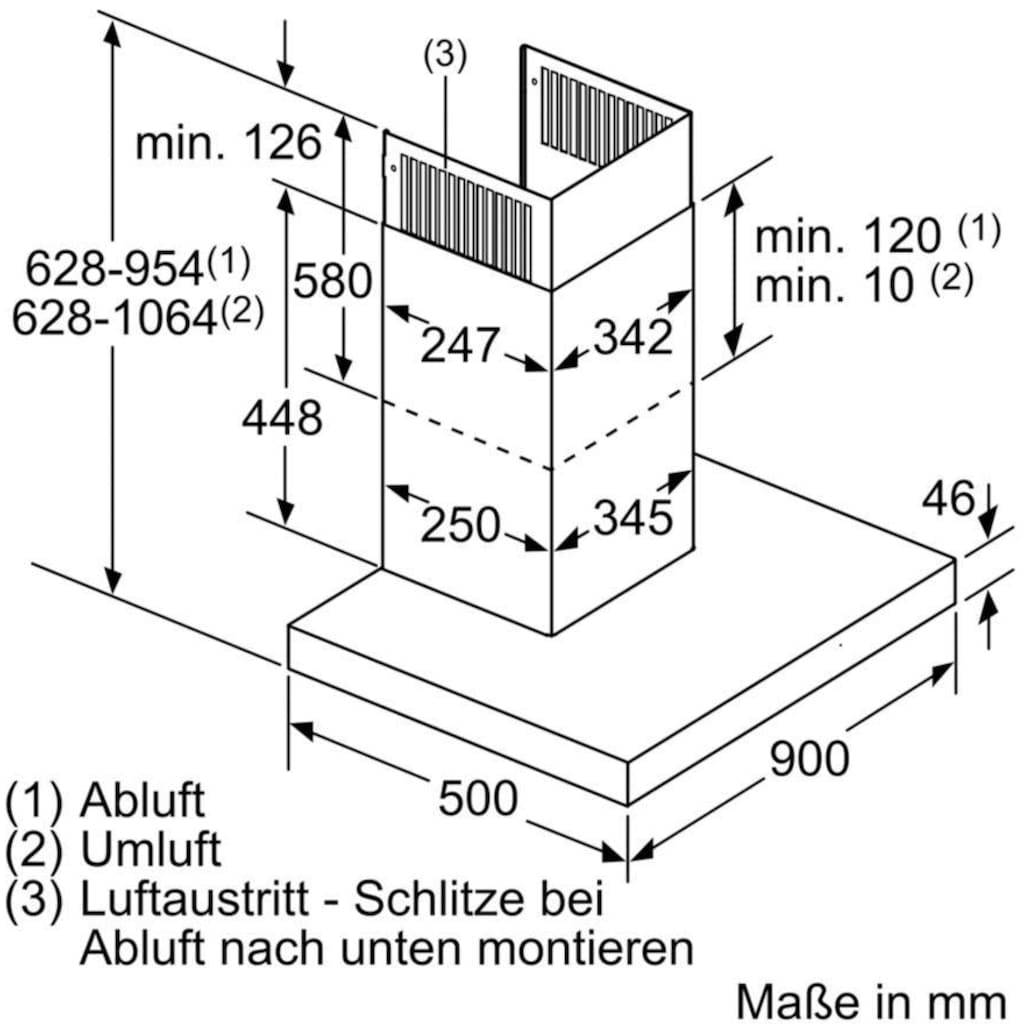 SIEMENS Wandhaube »LC97BIP50«, Serie iQ500