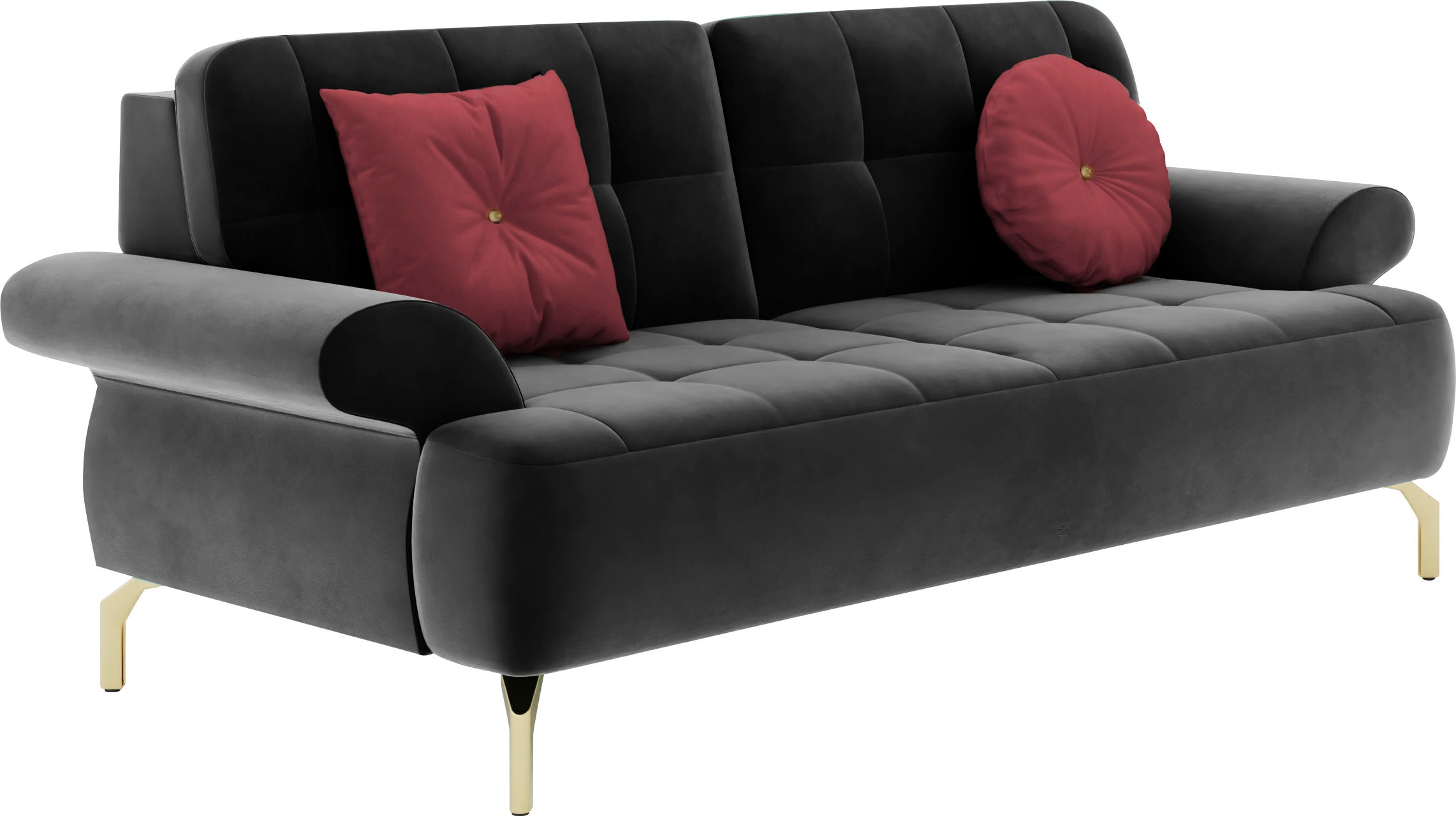sit&more 2,5-Sitzer »Orient 1«, inkl. 2 Zierkissen mit Strass-Stein, goldfarbene Metallfüße
