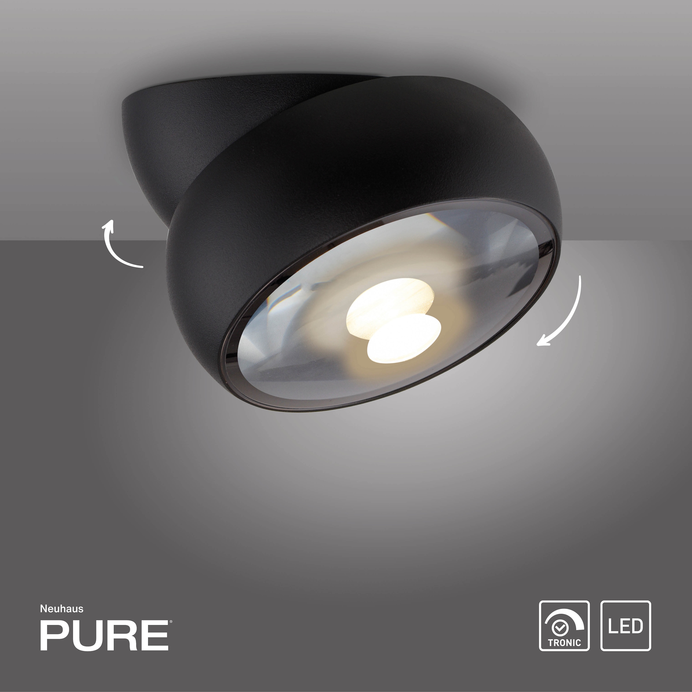 Neuhaus PURE LED Deckenleuchte »PURE Move« LED-Board 1 Stk. Warmweiß Dimmfähig über separaten Dimmer, dreh- &schwenkbar