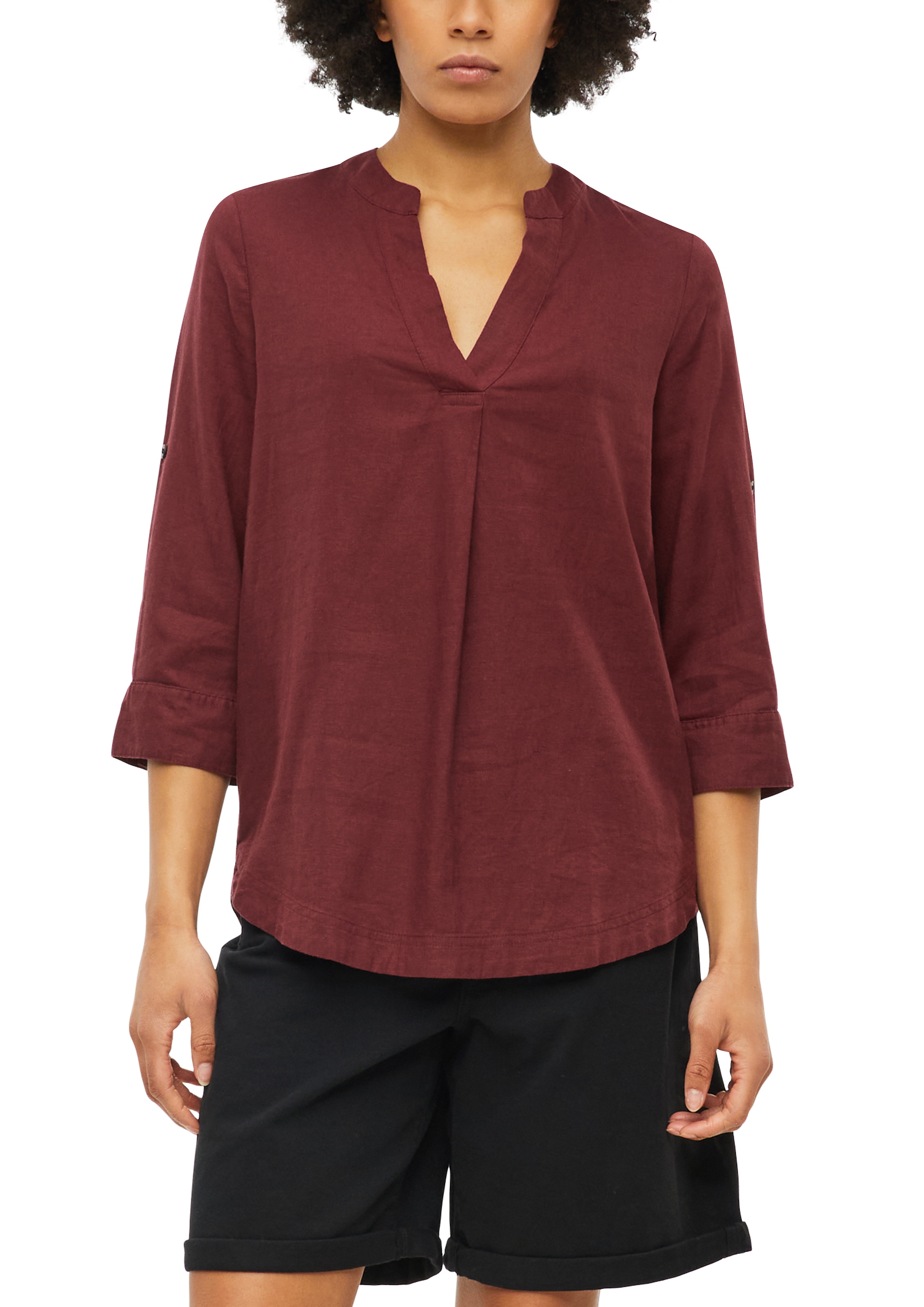 s.Oliver Shirtbluse krempelbar, kühlender Leinenmix