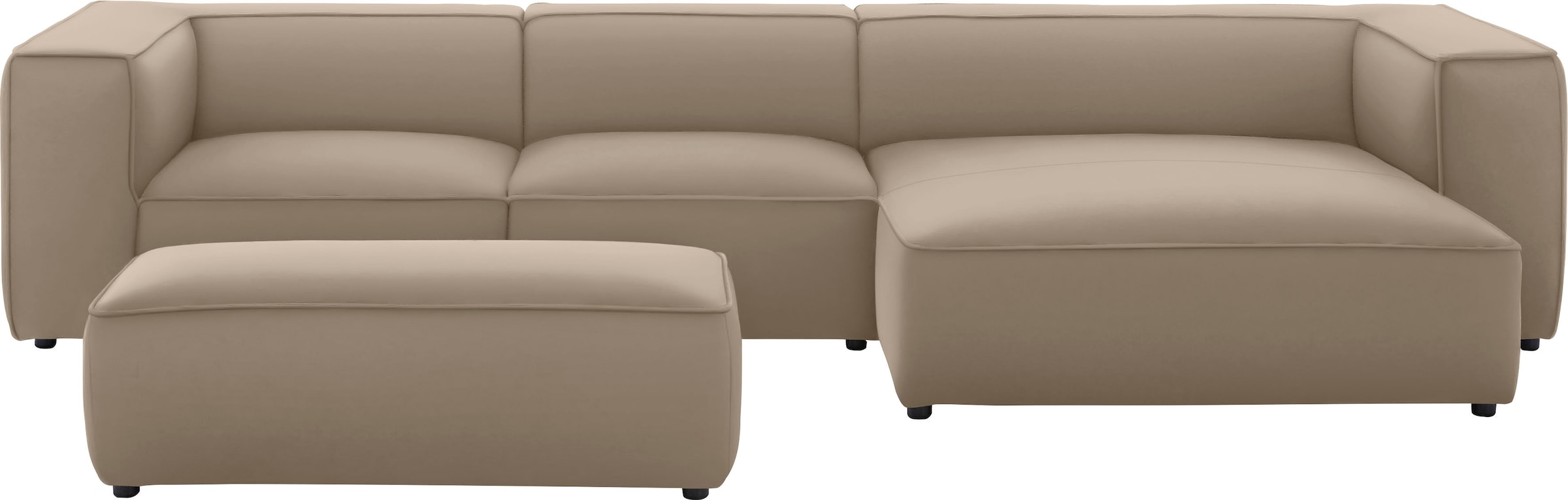 W.SCHILLIG Ecksofa »around-the-block«, mit eleganter Biese, mit Federkern, Breite 341 cm