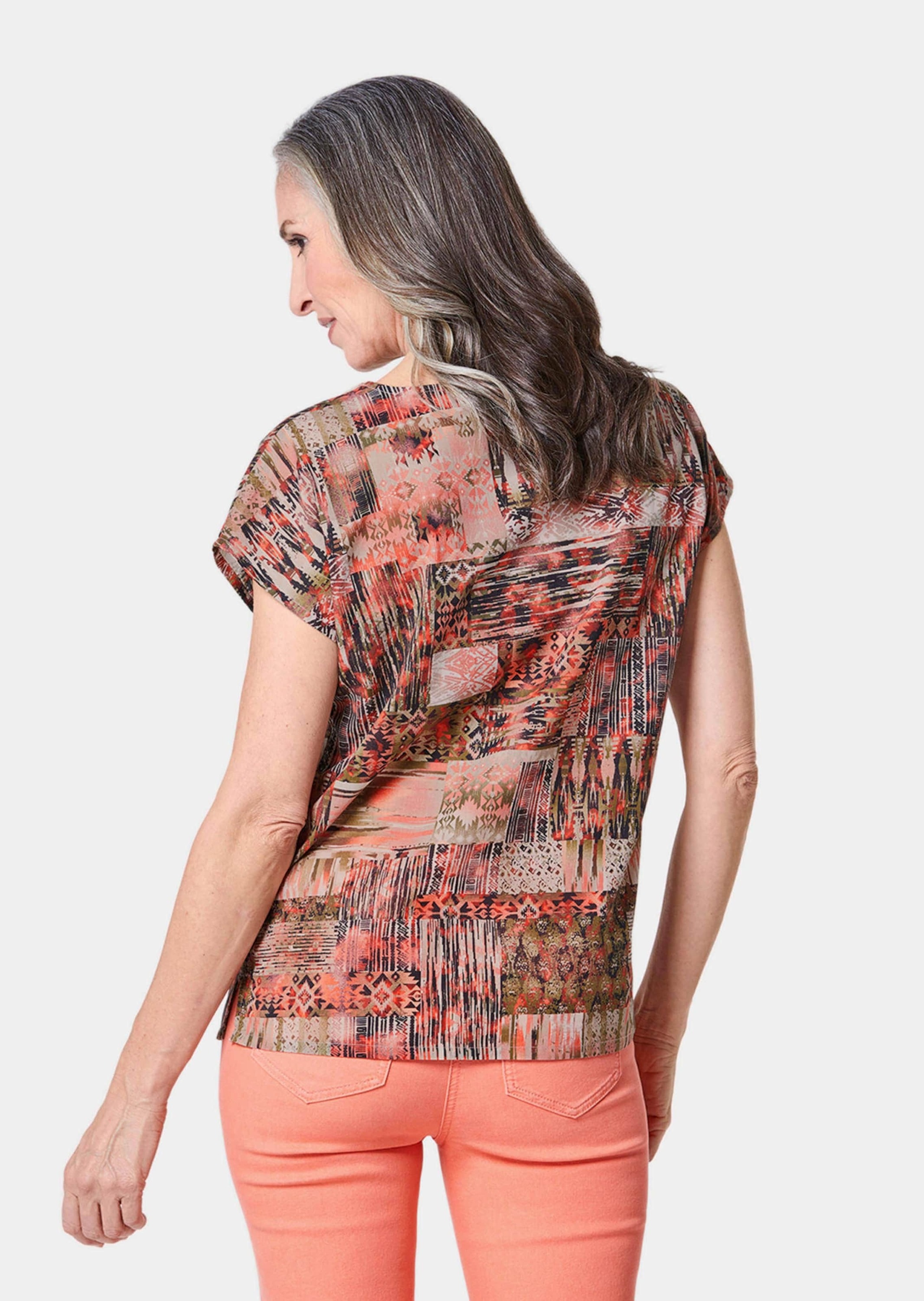 GOLDNER Druckbluse »Bluse Ultraleichte Druckbluse aus reiner Baumwolle«