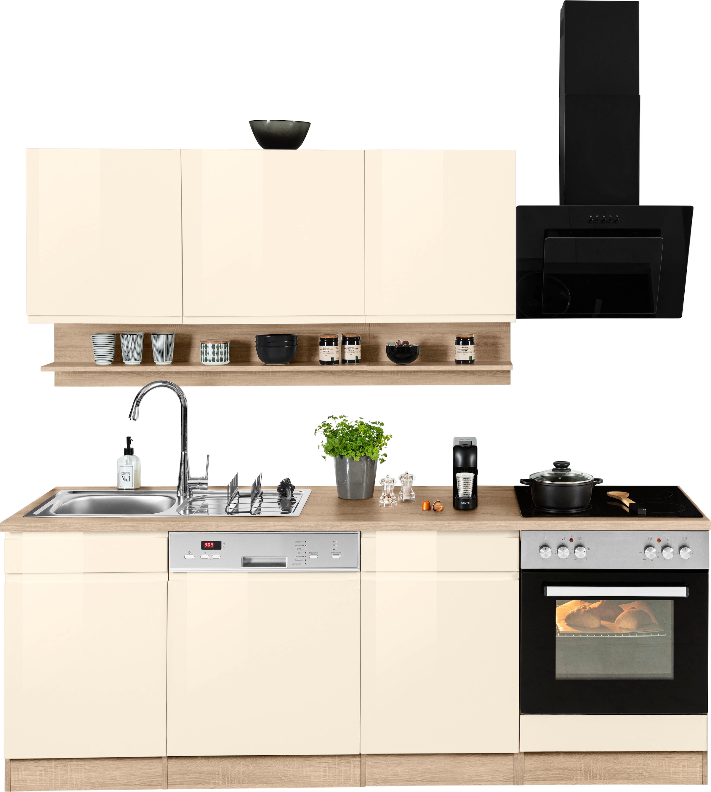 KOCHSTATION Küchenzeile »KS-Virginia« Breite 220 cm, wahlweise mit oder ohne E-Geräte