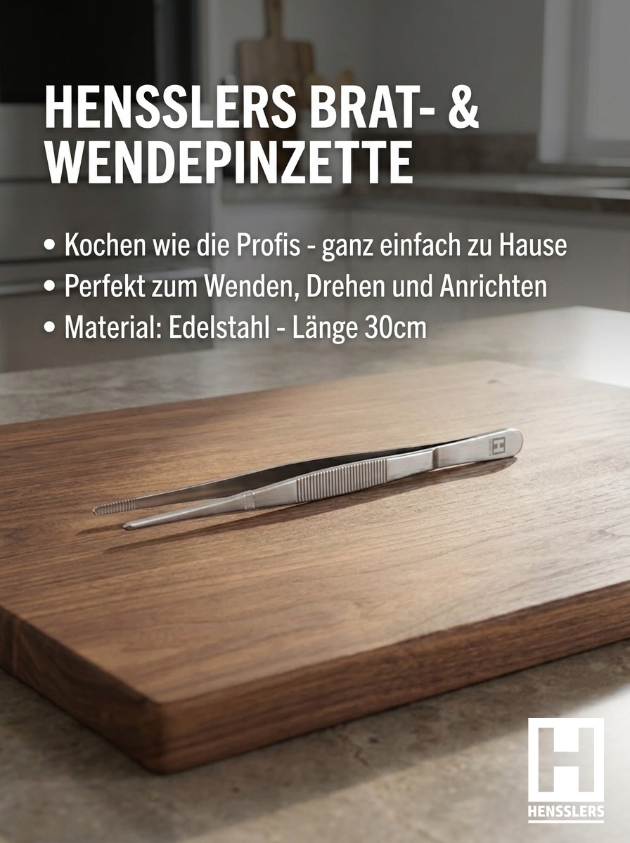 HENSSLERS Kochpinzette »HENSSLERS Brat- und Wendepinzette« Edelstahl
