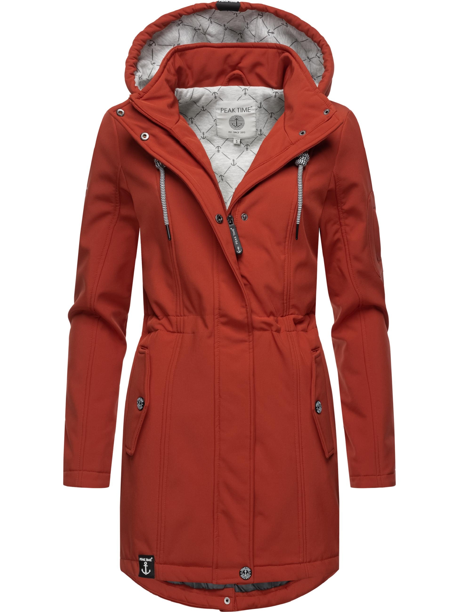 PEAK TIME Softshellmantel »Softshelljacke L62097«, wasserabweisender Übergangs-Mantel mit...