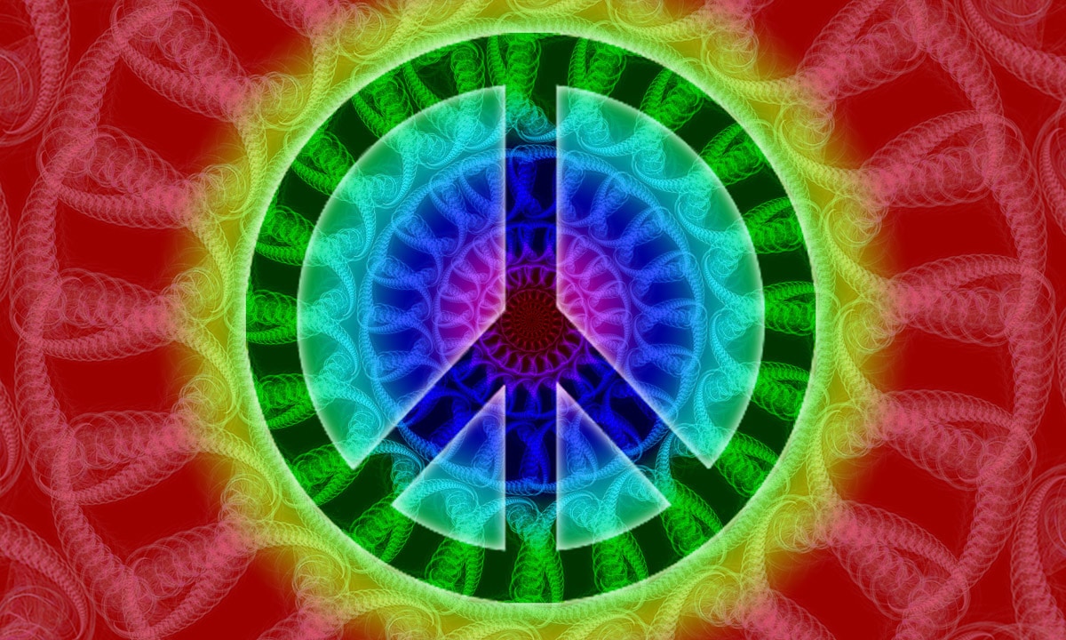 Papermoon Fototapete "Psychedelisches Friedenszeichen"