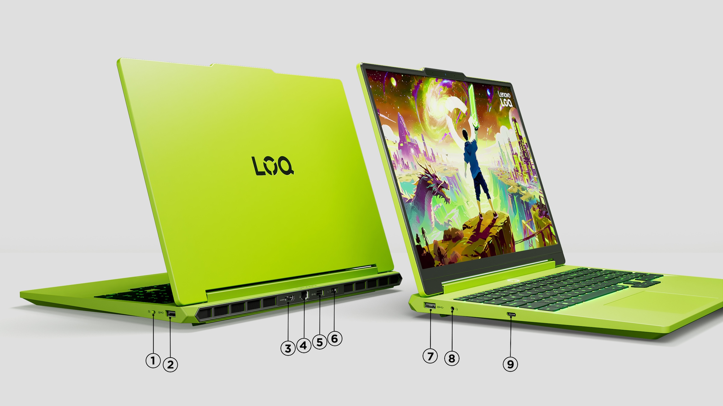 Lenovo Gaming-Notebook »LOQ 15AHP11 Limited Green Edition« 38,86 cm / 15,3 ″ AMD Ryzen 7 GeForce RTX 5060 512 GB SSD