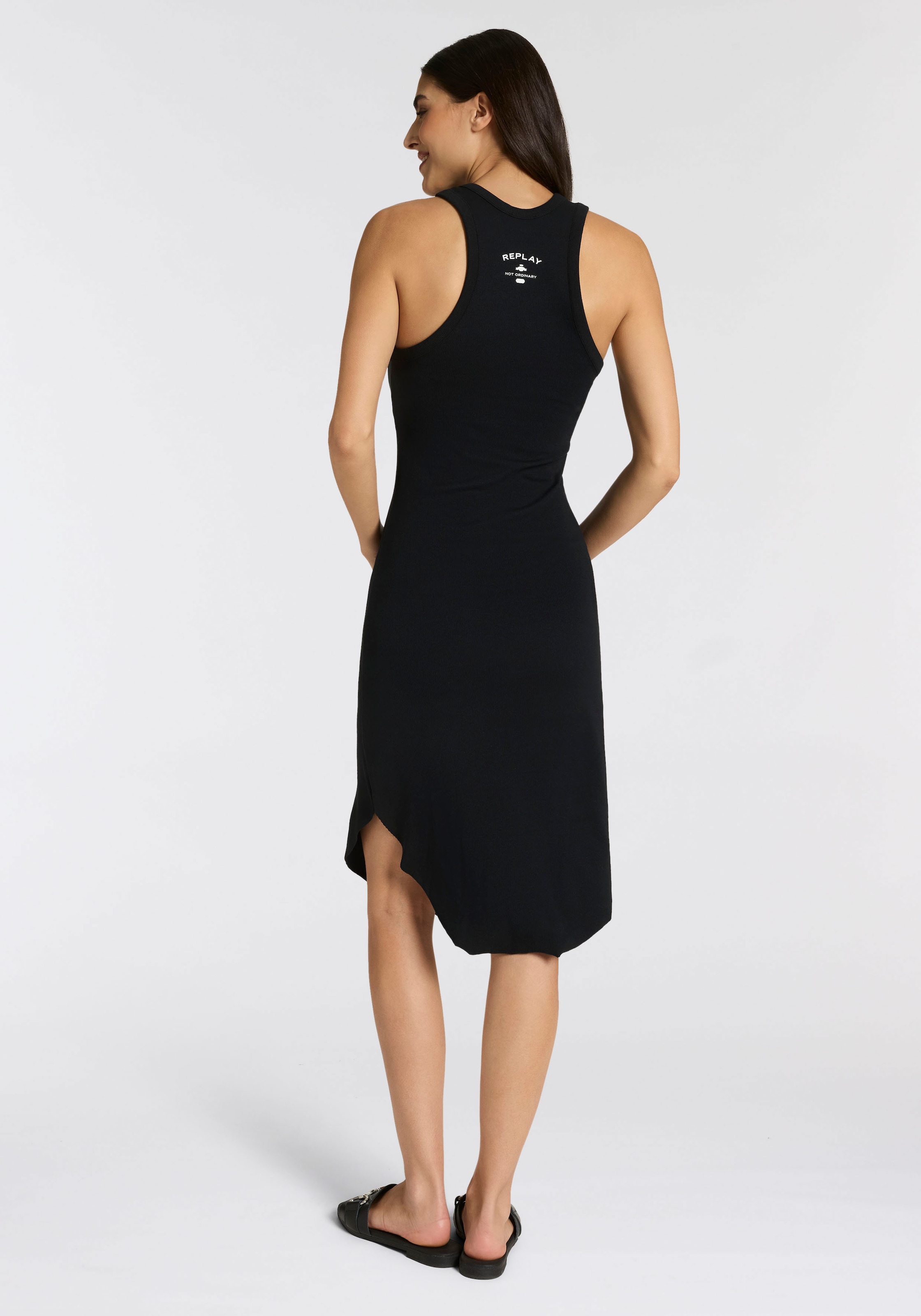 Replay Jerseykleid in gerippter Struktur, figurbetont