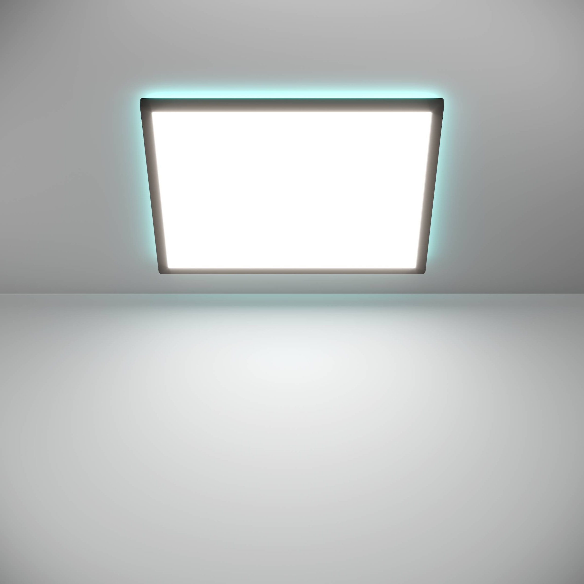 EGLO Deckenleuchte »Rovito-Z Deckenlampe, ZigBee 3.0, Kunststoff, Badezimmerlampe, IP44« LED-Modul 1 Stk. Kaltweiß | RGB Wand-/Deckenleuchte - L50 x B50 x H3,2 cm - schwarz - 17W inkl.