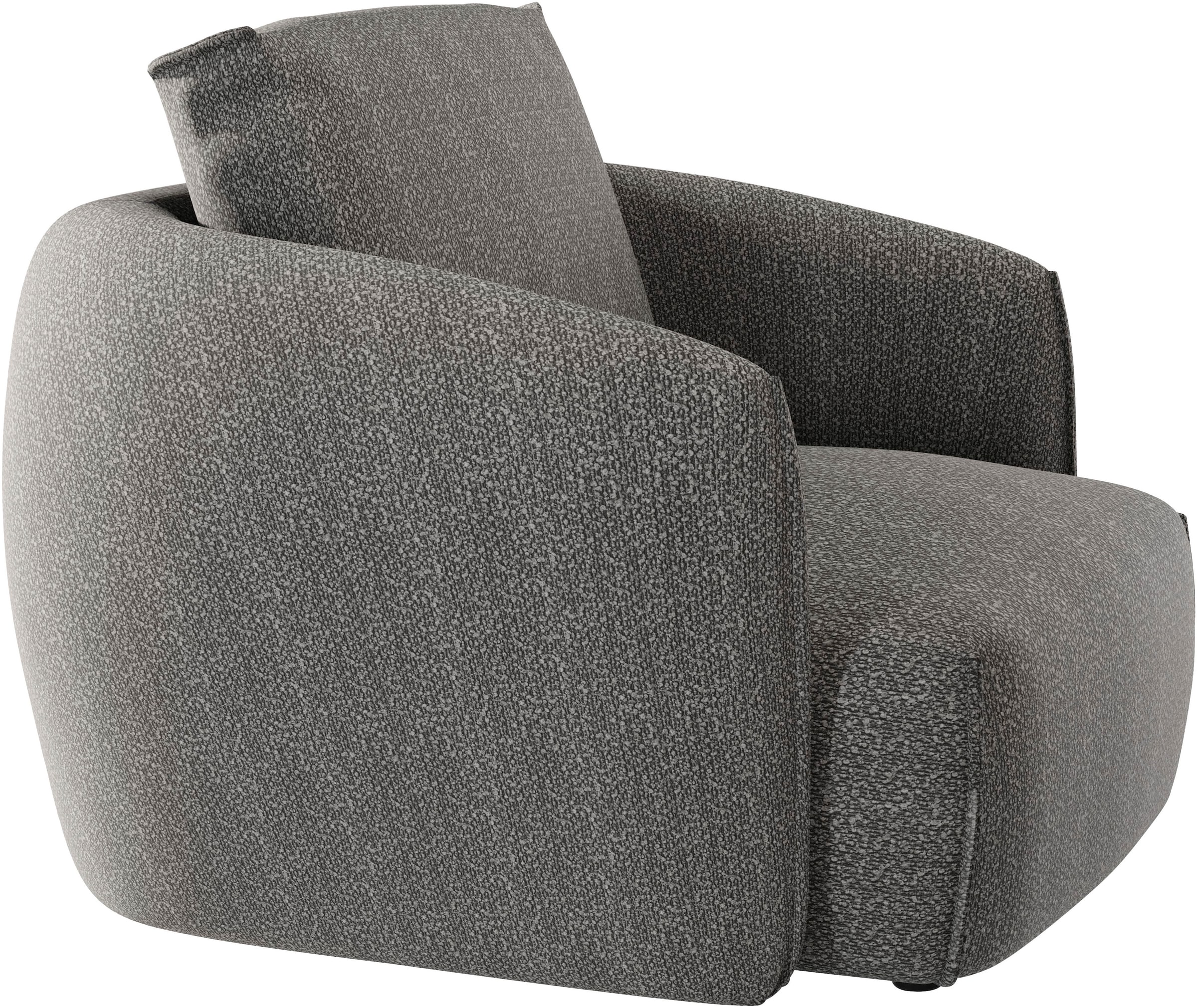 Guido Maria Kretschmer Home&Living Sessel »Shawn, Loungesessel, Designsessel mit elegant geschwungen Armlehnen«, organische Form, bequem, mit hochwertigem Bezug