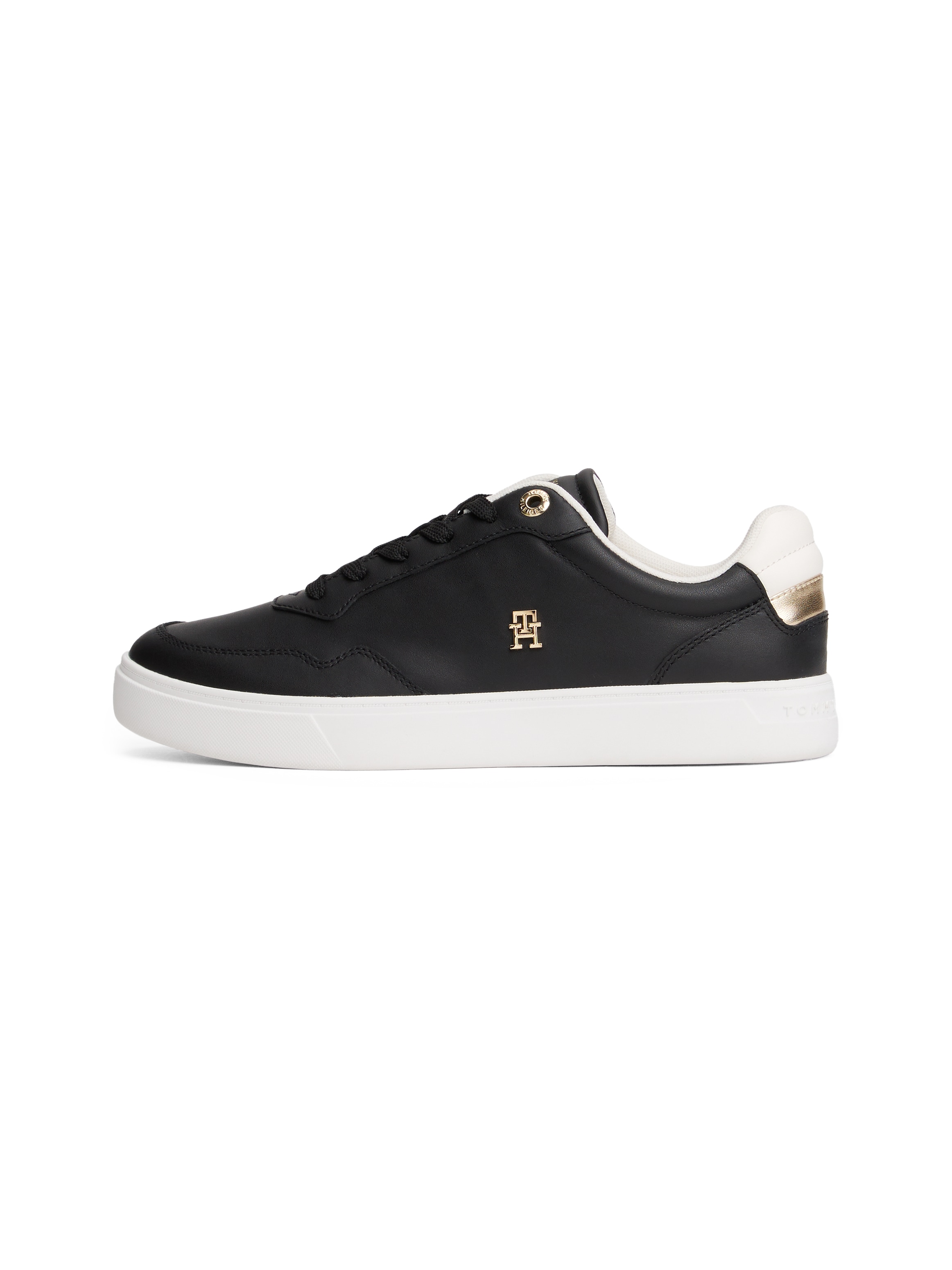 Tommy Hilfiger Plateausneaker »ESSENTIAL ELEVATED COURT SNEAKER«  , Freizeitschuh, Halbschuh, Schnürer mit Ziernähten und Kontrastbesatz