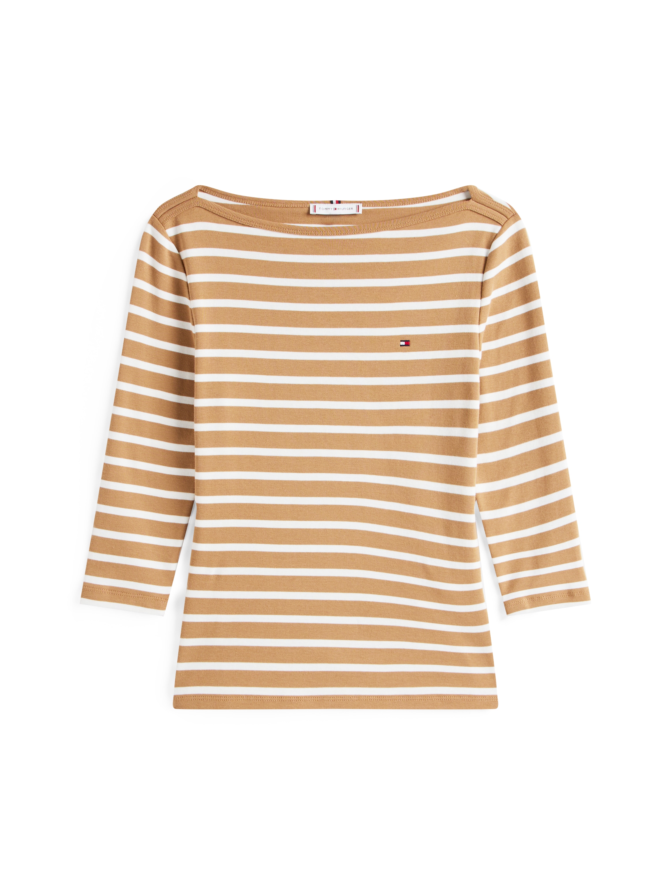 Tommy Hilfiger 3/4-Arm-Shirt »NEW CODY SLIM BOAT-NK 3/4SLV mit U-Boot und Streifen«, gestreift, casual, slim fit, Baumwolle, U-Boot-Ausschnitt