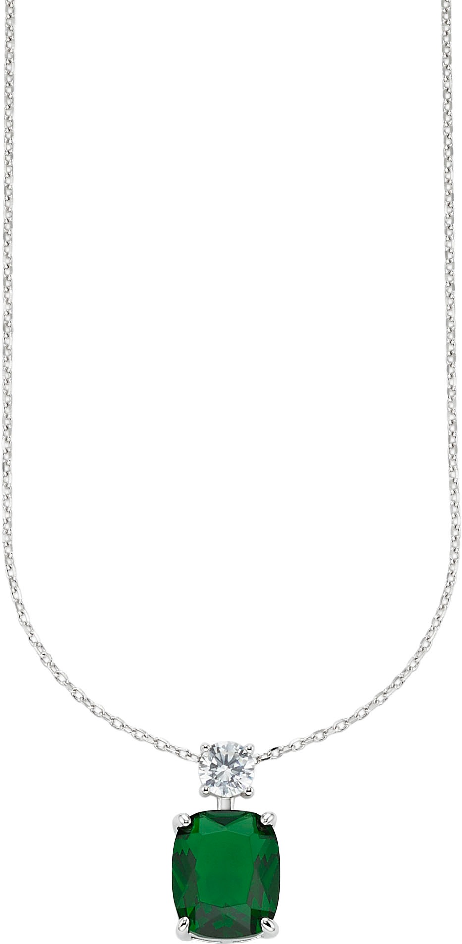 Firetti Kette mit Anhänger »Schmuck Geschenk Silber 925 Halsschmuck Halskette Ankerkette Oktagon«, mit Glasstein, Zirkonia (synth.)