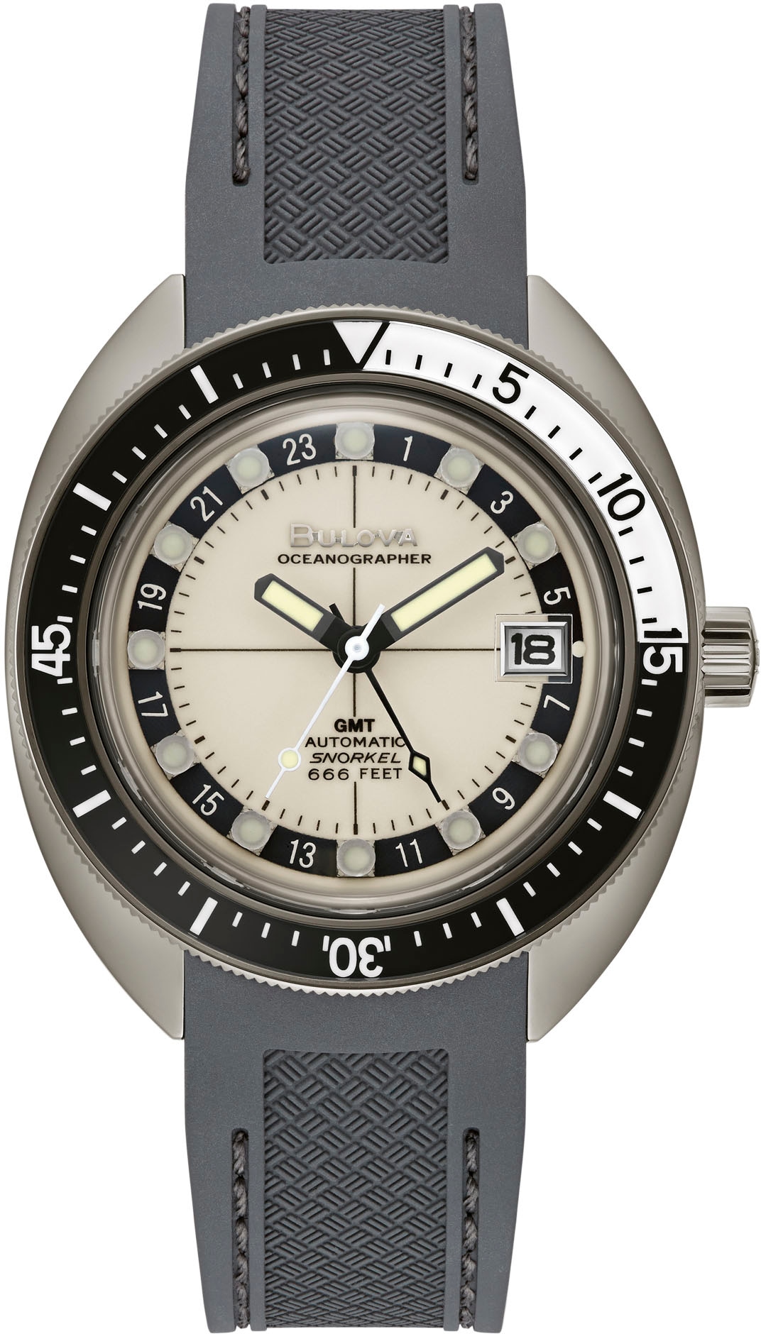 Bulova Automatikuhr »Oceanographer GMT«, Armbanduhr, Herrenuhr, bis 20 bar wasserdicht, Saphirglas
