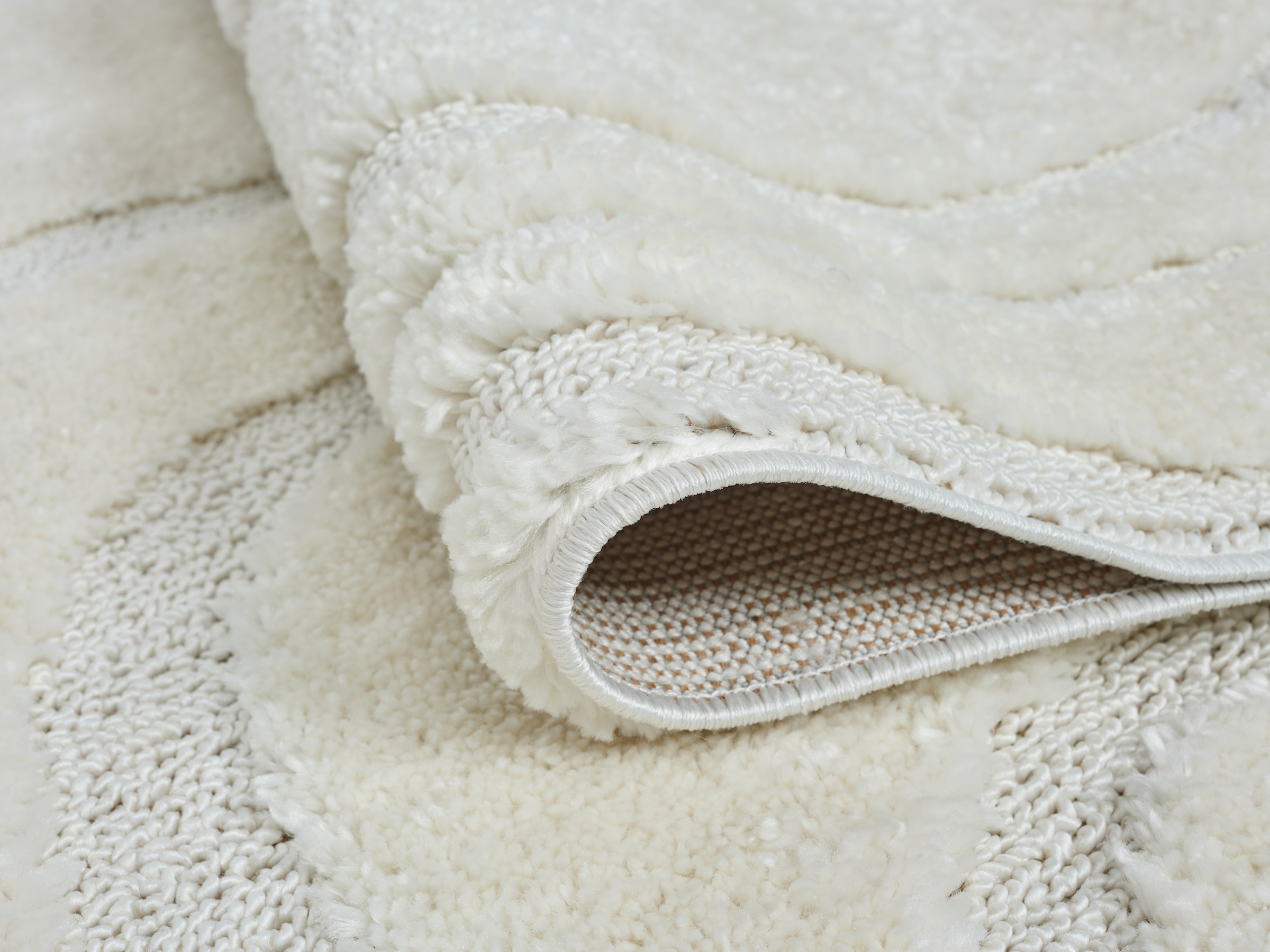 homsy by Ana Johnson Teppich »Waavy mit Fransen, Wellen Design« rechteckig 20 mm Höhe Boho, 3D Optik, Scandi, Hoch-Tief, Wohnzimmer, Schlafzimmer