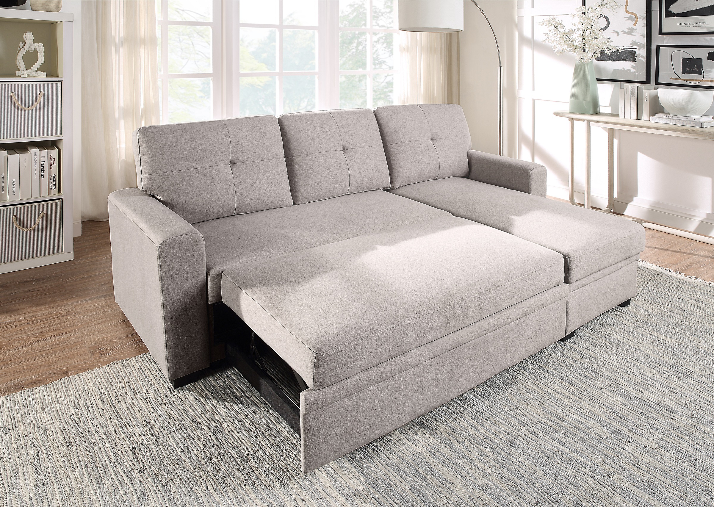 ATLANTIC home collection Schlafsofa »Gerrit L-Form«, Ecksofa, mit Bettfunktion, Recamiere rechts oder links montierbar