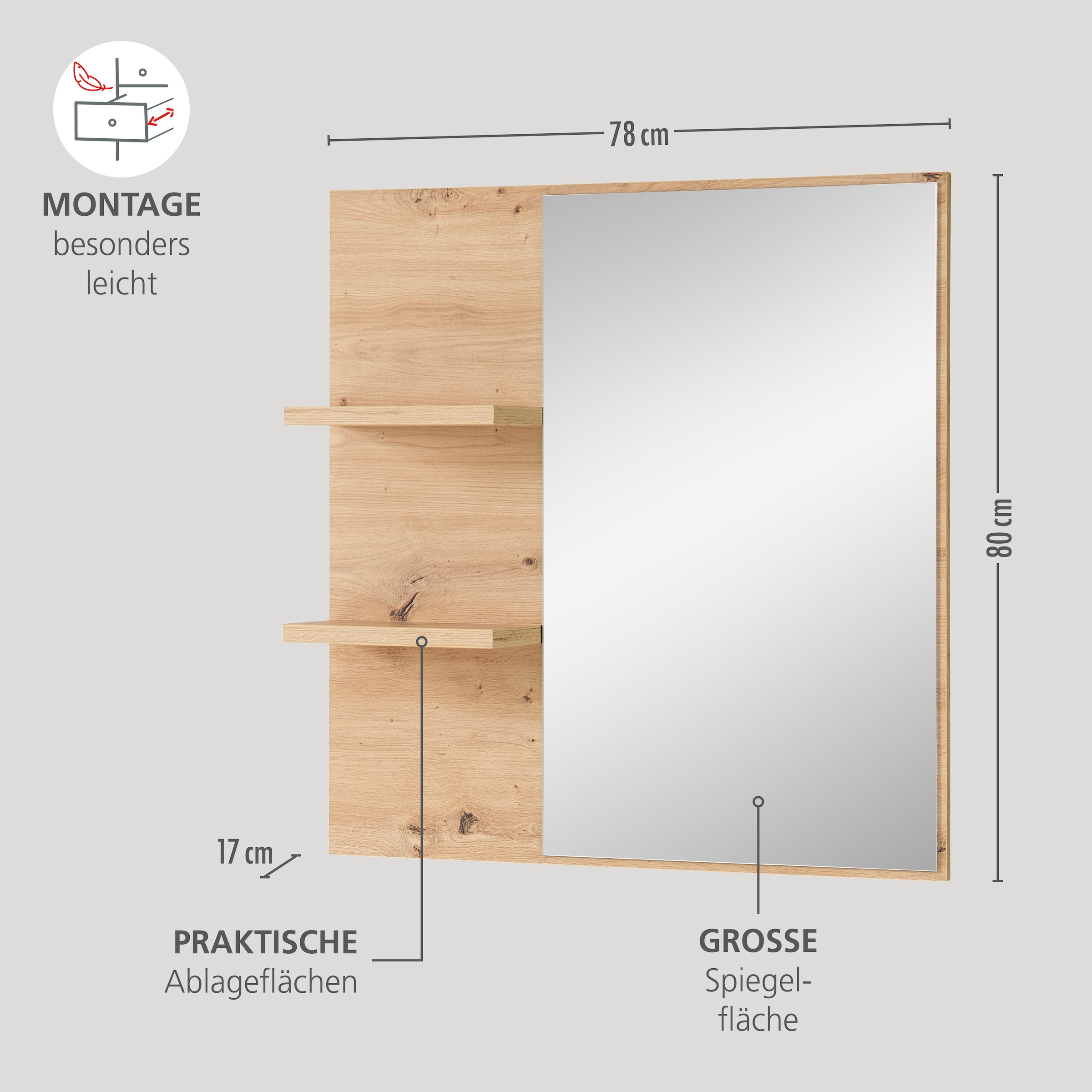 Innostyle Garderoben-Set »Bari Garderobenprogarmm, BxHxT 264x202x38 cm«, (Set, 5 St.), Besteht aus 5 Typen