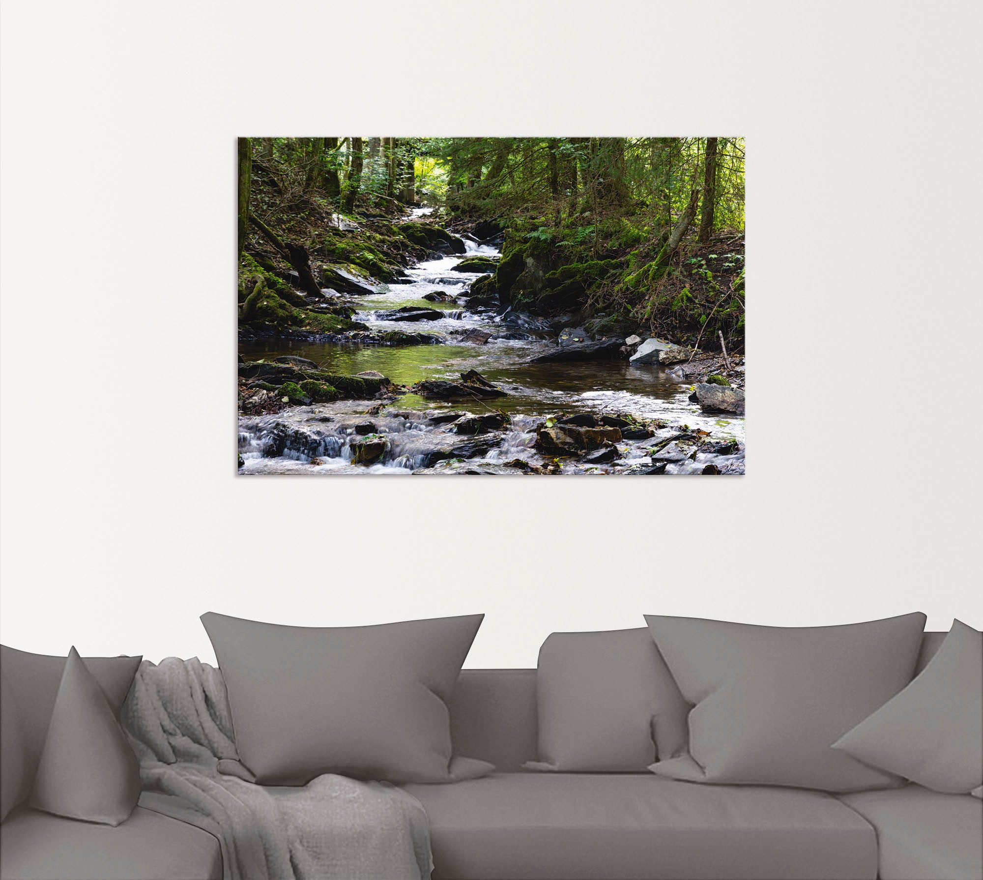 Artland Wandbild »Bachlauf im Wald«, Gewässer, (1 St.), als Alubild, Outdoorbild, Leinwandbild, Poster, Wandaufkleber