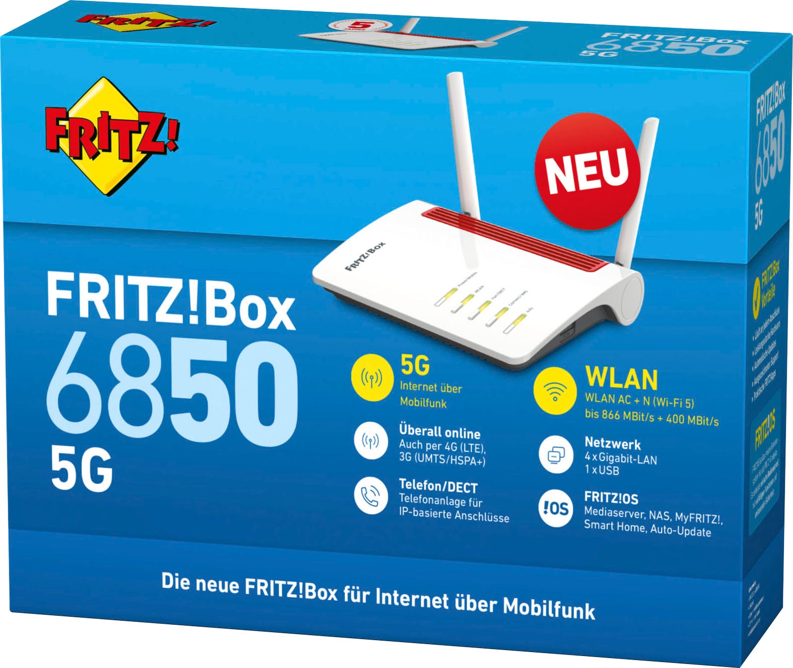 AVM WLAN-Router »AVM FRITZ!Box 6850 5G«, (1 St.)