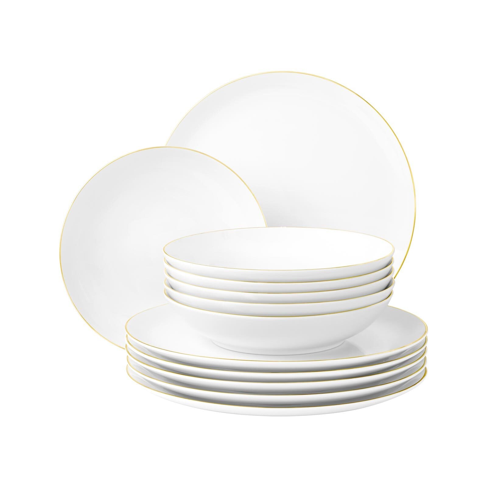 Seltmann Weiden Tafelservice Liberty Goldrand 12er Set