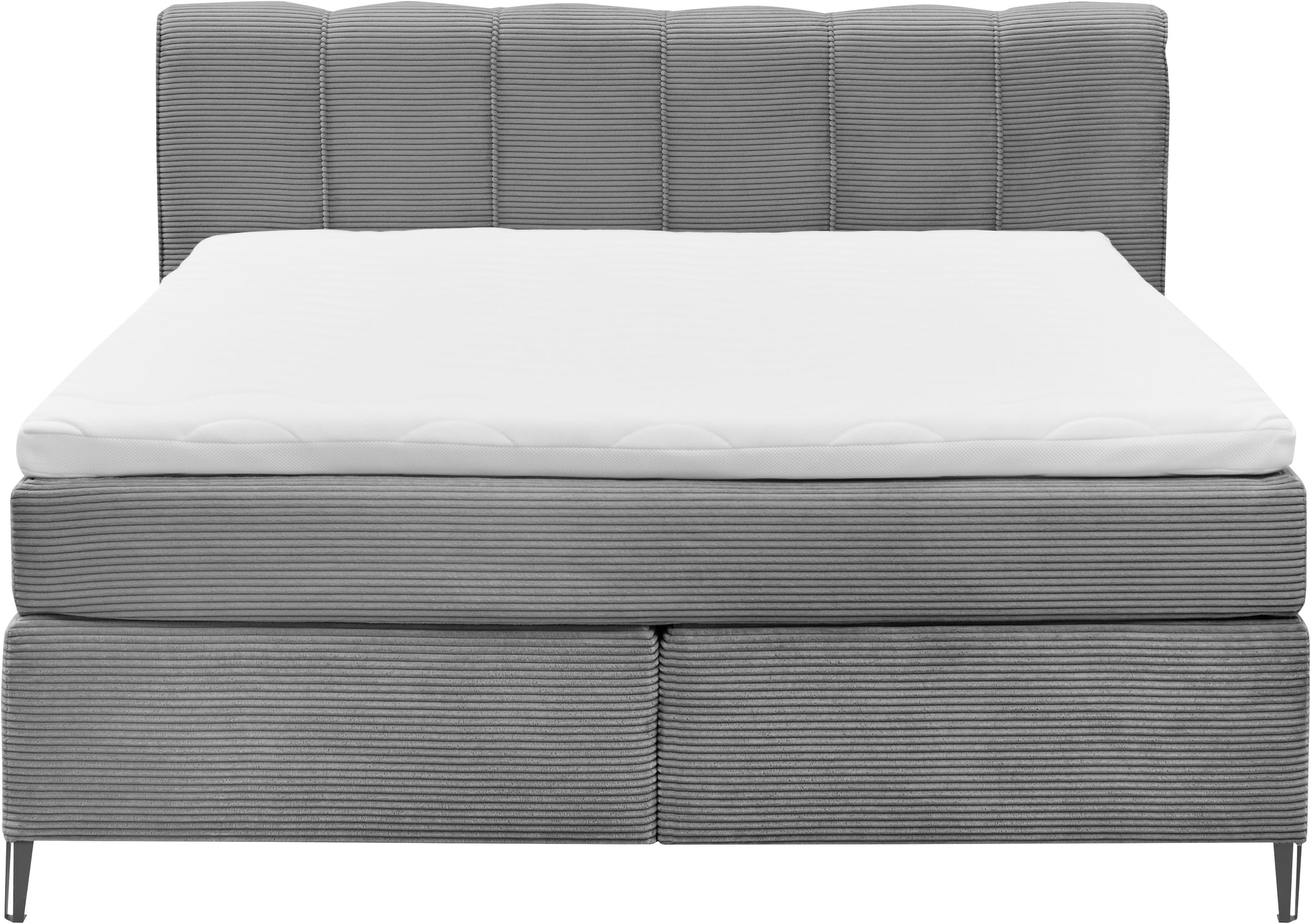 set one by Musterring Boxspringbett »Fairfield«, Metallfuß schwarz, Kopfteil mit Keder, Breite 160 oder 180 cm
