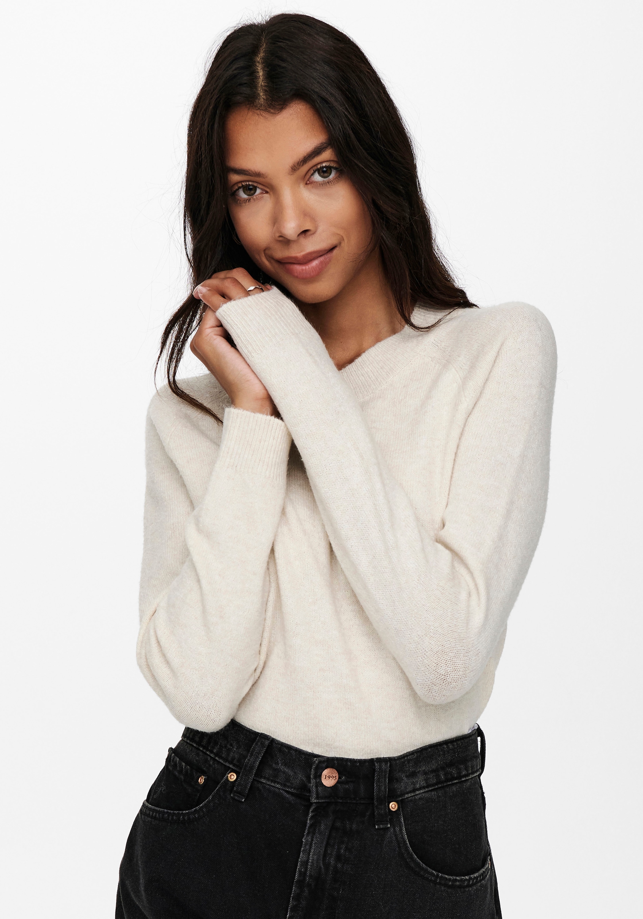 ONLY Rundhalspullover »ONLRICA LIFE L/S PULLOVER KNT NOOS«