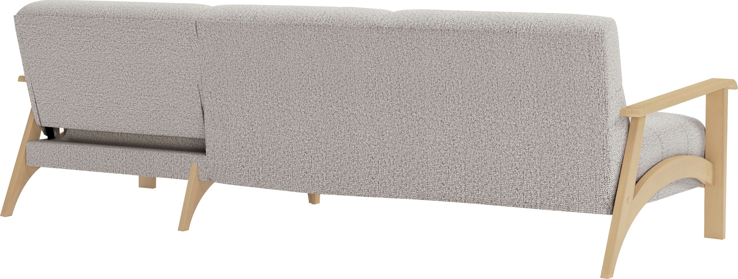 sit&more Ecksofa »Billund L-Form«, Armlehnen aus Buchenholz in natur, verschiedene Bezüge und Farben