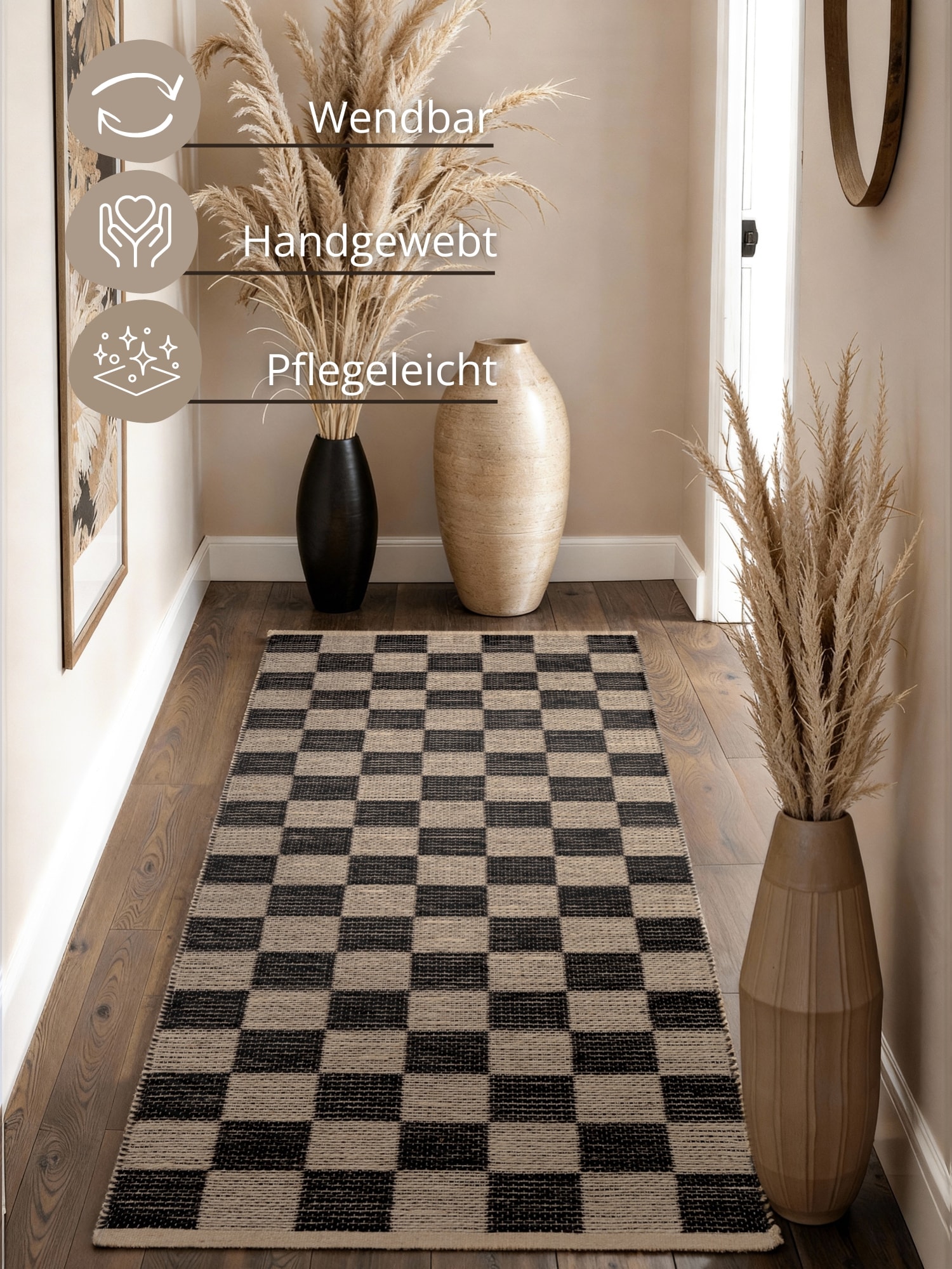 HANSE Home Teppich »Rex« rechteckig 7 mm Höhe Jute, Handgemacht, Wohnzimmerteppich, Naturteppich, Wohnzimmer, Läufer