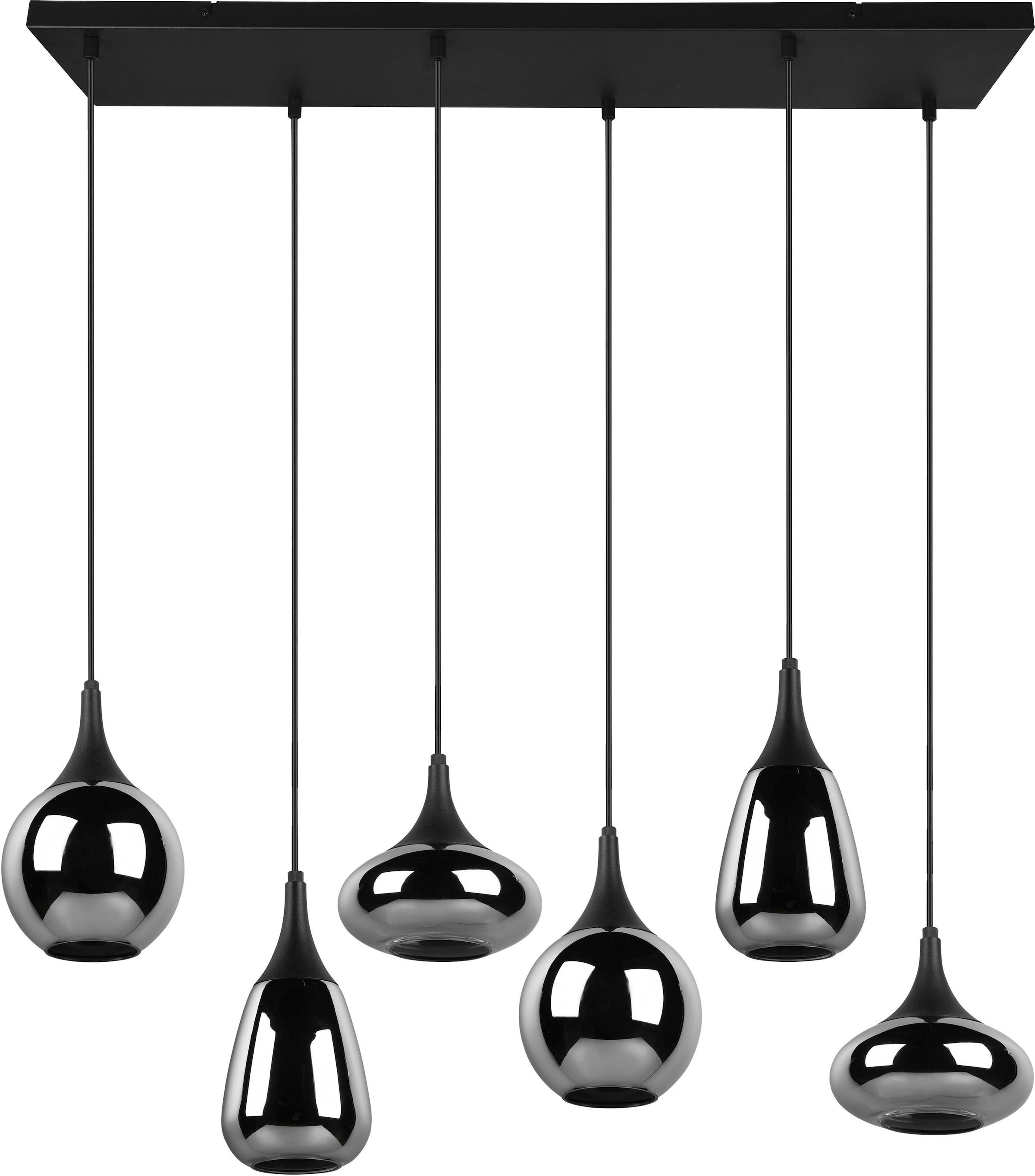 TRIO Leuchten Pendelleuchte »Lumina«, 6 flammig-flammig, Hängelampe 6-flammig Glasschirm, exkl 3xE14 max 40W höhenverstellbar