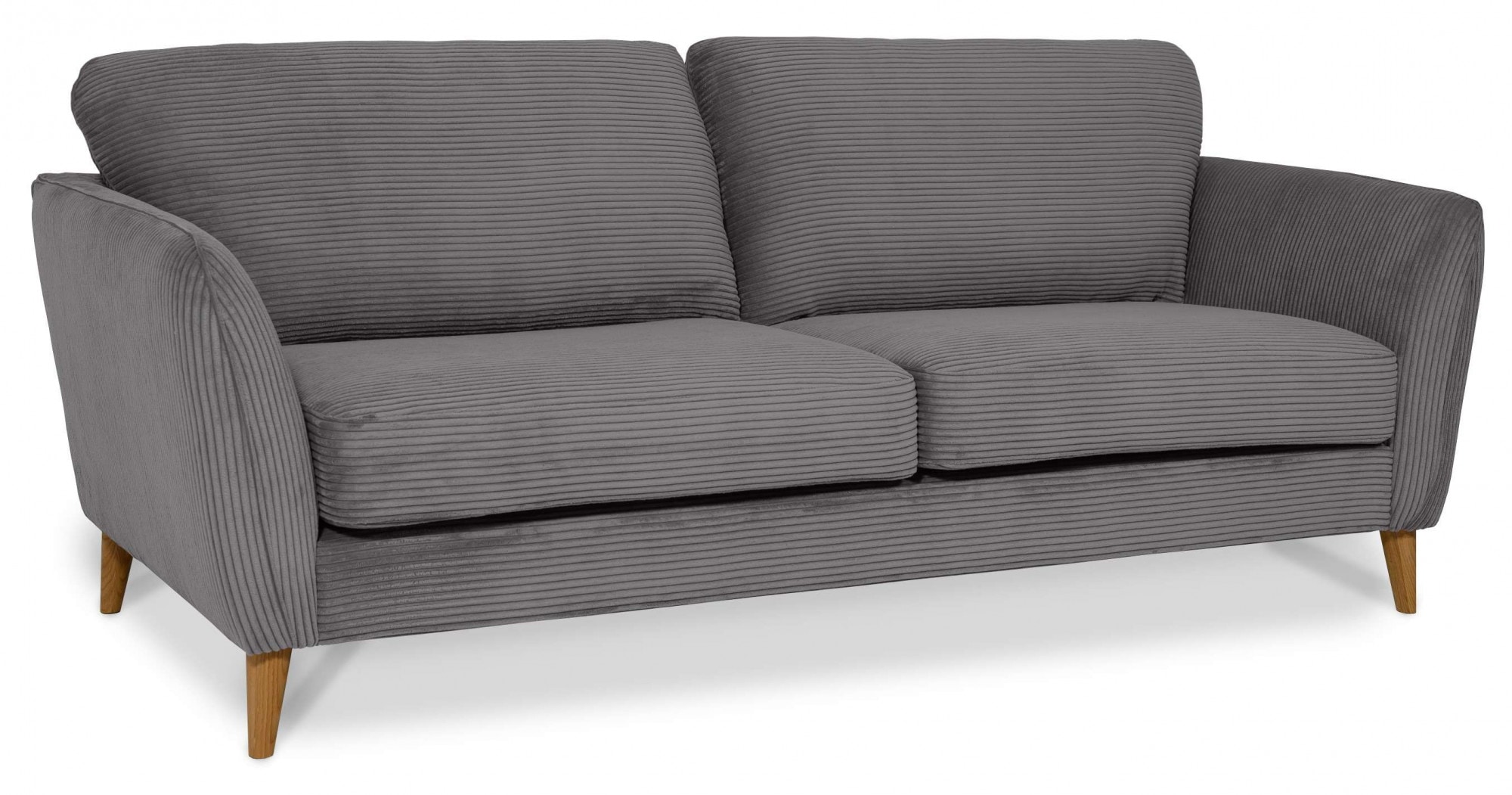 Home affaire 3-Sitzer »MARSEILLE 3er Sofa 206 cm, Cord, Flachgewebe, Struktur, Webstoff« Massivholzbeine Eiche, Landhausstil, Wellenunterfederung
